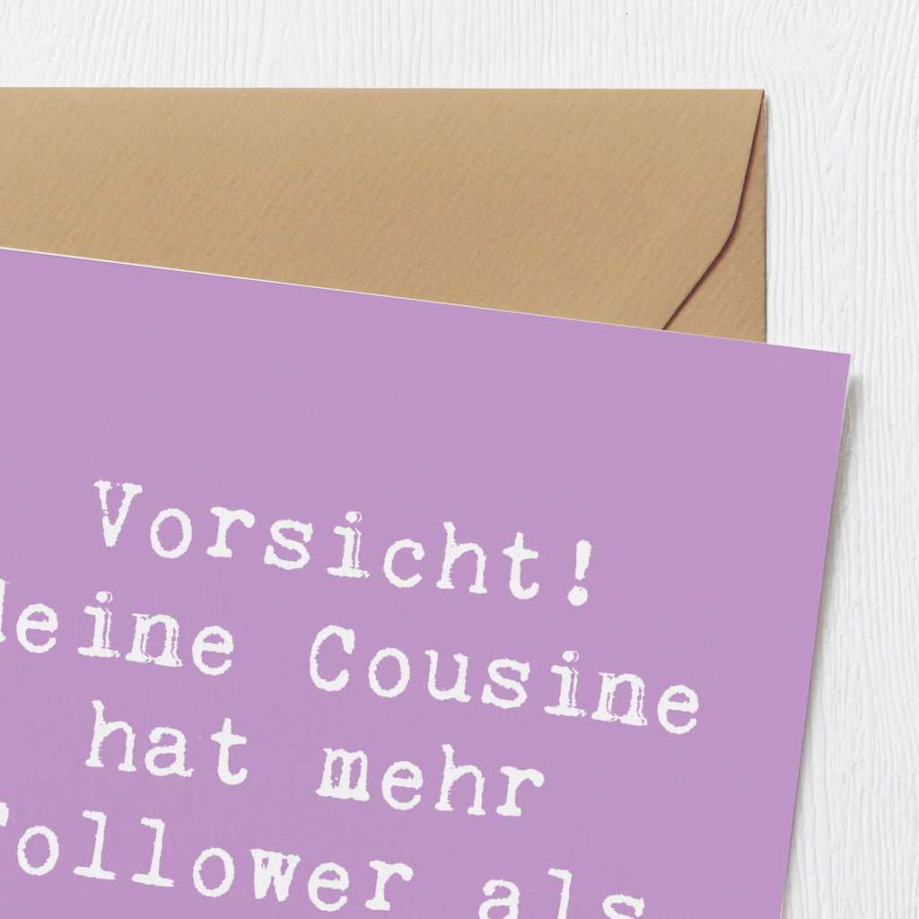 Deluxe Karte Spruch Cousine Influencer Karte, Glückwunschkarte, Hochwertige Klappkarte, Einladungskarte, Klappkarte, Grußkarte, Hochzeitskarte, Geburtstagskarte, Hochwertige Grußkarte, Familie, Vatertag, Muttertag, Bruder, Schwester, Mama, Papa, Oma, Opa