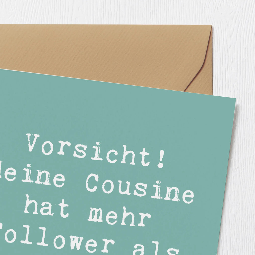 Deluxe Karte Spruch Cousine Influencer Karte, Glückwunschkarte, Hochwertige Klappkarte, Einladungskarte, Klappkarte, Grußkarte, Hochzeitskarte, Geburtstagskarte, Hochwertige Grußkarte, Familie, Vatertag, Muttertag, Bruder, Schwester, Mama, Papa, Oma, Opa