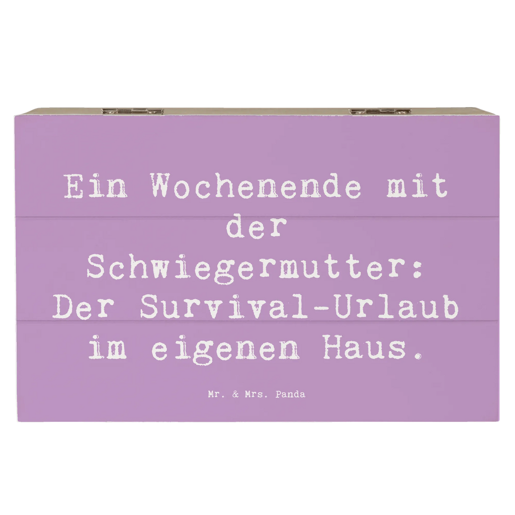 Wooden chest Saying Ein Wochenende mit der Schwiegermutter: Der Survival-Urlaub im eigenen Haus. Schatzkiste, Dekokiste, Geschenkdose, Schatulle, Aufbewahrungsbox, Kiste, Erinnerungsbox, XXL, Erinnerungskiste, Truhe, Geschenkbox, Holzkiste, Familie, Vatertag, Muttertag, Bruder, Schwester, Mama, Papa, Oma, Opa