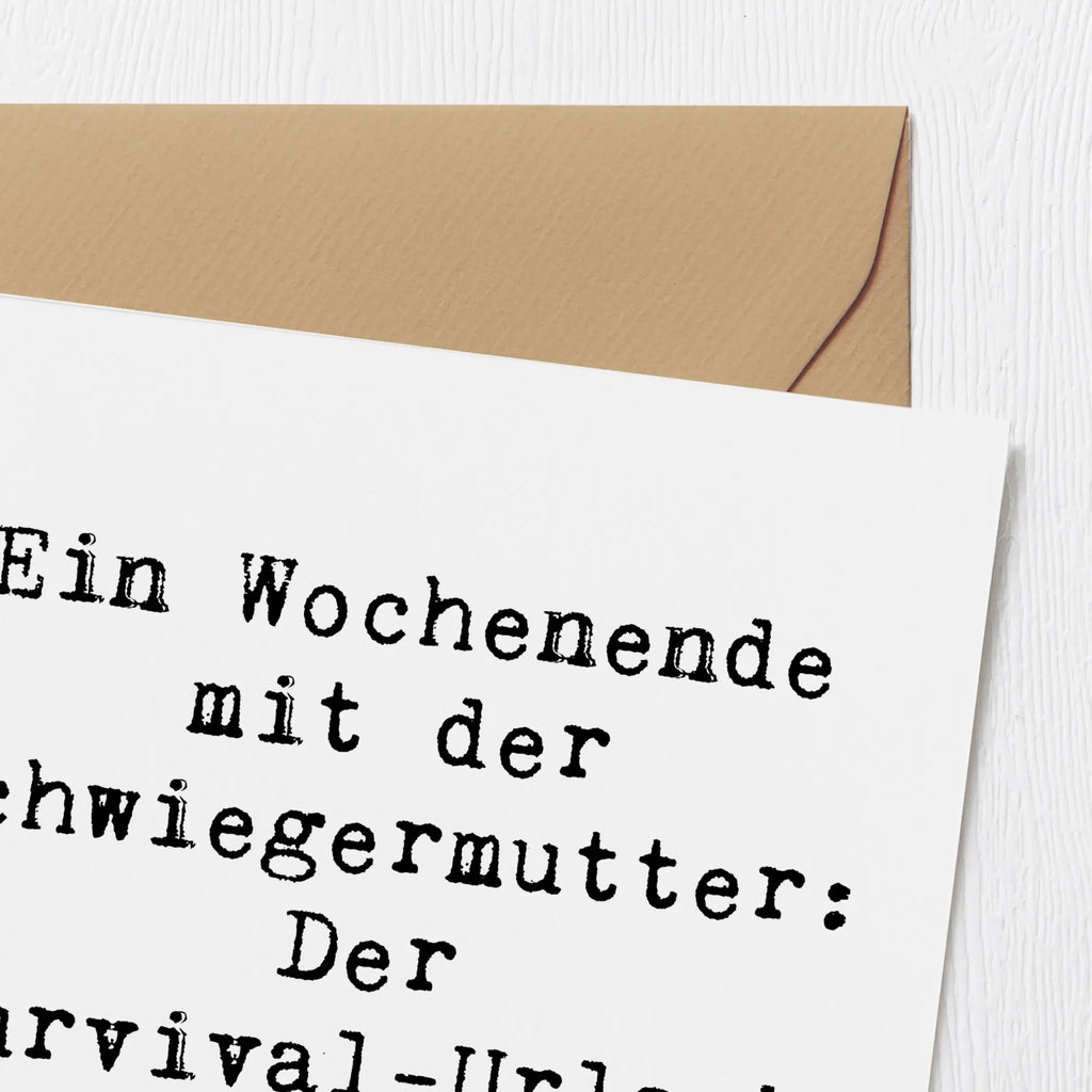 Deluxe Karte Spruch Schwiegermutter Abenteuer Einladungskarte, Glückwunschkarte, Karte, Geburtstagskarte, Hochzeitskarte, Hochwertige Grußkarte, Klappkarte, Hochwertige Klappkarte, Grußkarte, Familie, Vatertag, Muttertag, Bruder, Schwester, Mama, Papa, Oma, Opa