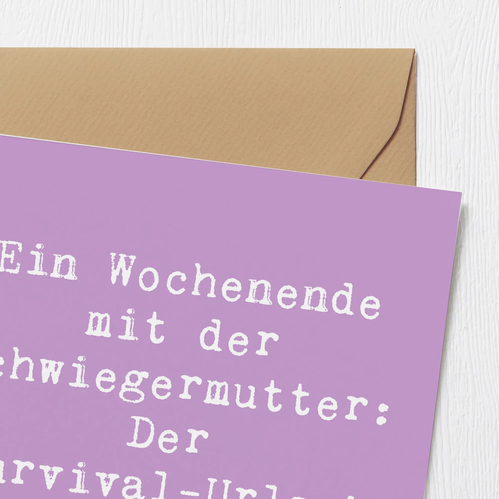 Deluxe Karte Spruch Schwiegermutter Abenteuer Einladungskarte, Glückwunschkarte, Karte, Geburtstagskarte, Hochzeitskarte, Hochwertige Grußkarte, Klappkarte, Hochwertige Klappkarte, Grußkarte, Familie, Vatertag, Muttertag, Bruder, Schwester, Mama, Papa, Oma, Opa