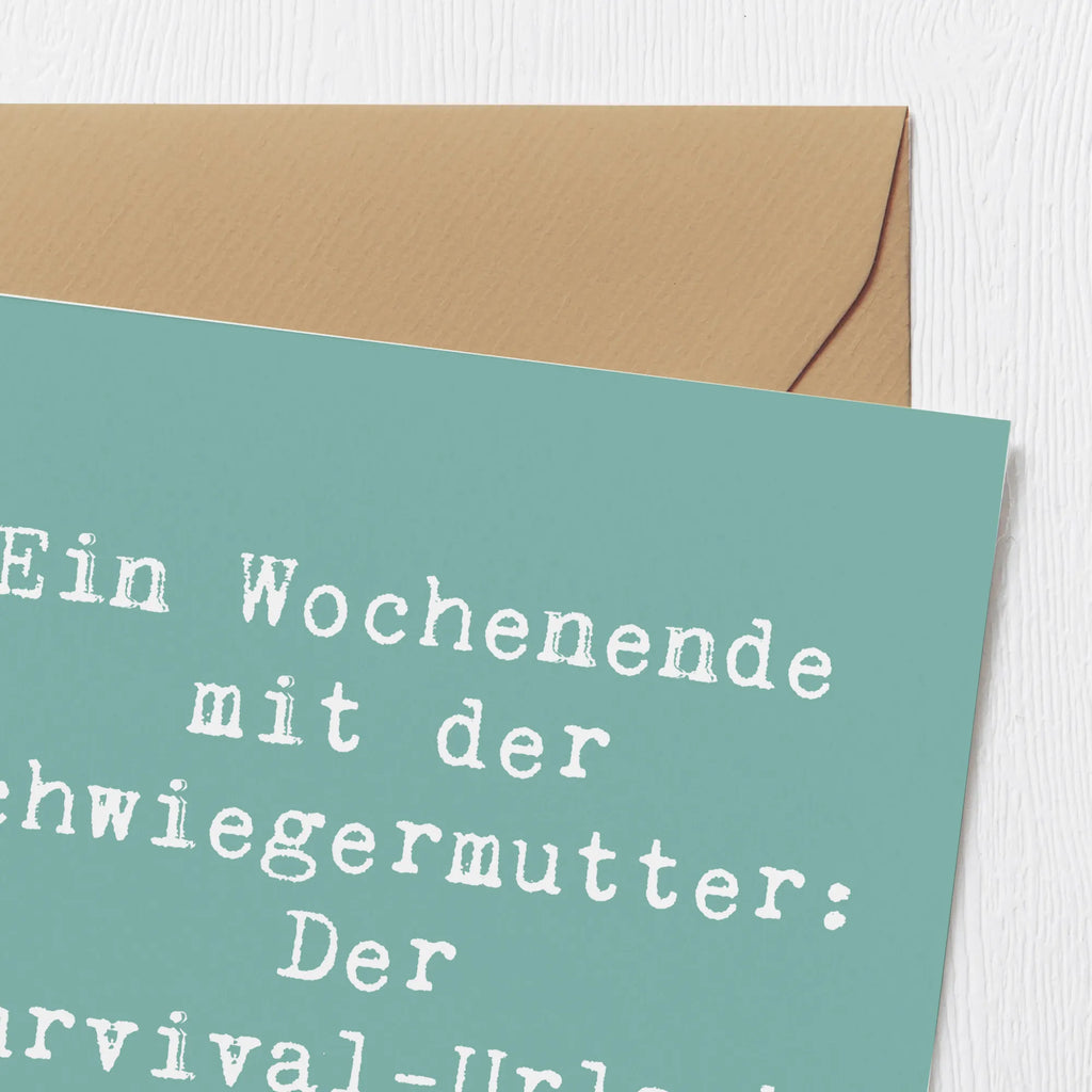 Deluxe Karte Spruch Schwiegermutter Abenteuer Einladungskarte, Glückwunschkarte, Karte, Geburtstagskarte, Hochzeitskarte, Hochwertige Grußkarte, Klappkarte, Hochwertige Klappkarte, Grußkarte, Familie, Vatertag, Muttertag, Bruder, Schwester, Mama, Papa, Oma, Opa