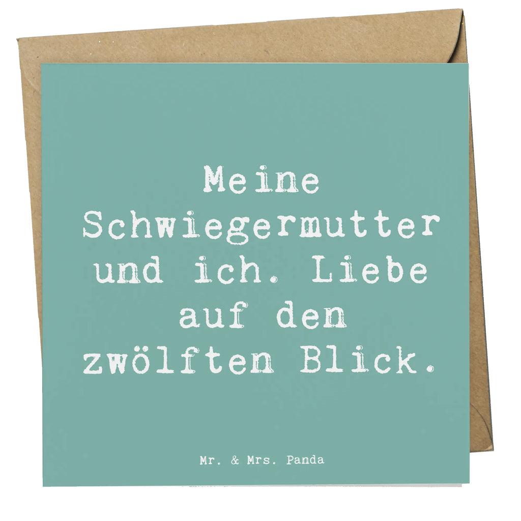Deluxe Card Saying Meine Schwiegermutter und ich. Liebe auf den zwölften Blick. Karte, Grußkarte, Klappkarte, Hochwertige Grußkarte, Geburtstagskarte, Einladungskarte, Hochwertige Klappkarte, Glückwunschkarte, Hochzeitskarte, Familie, Vatertag, Muttertag, Bruder, Schwester, Mama, Papa, Oma, Opa