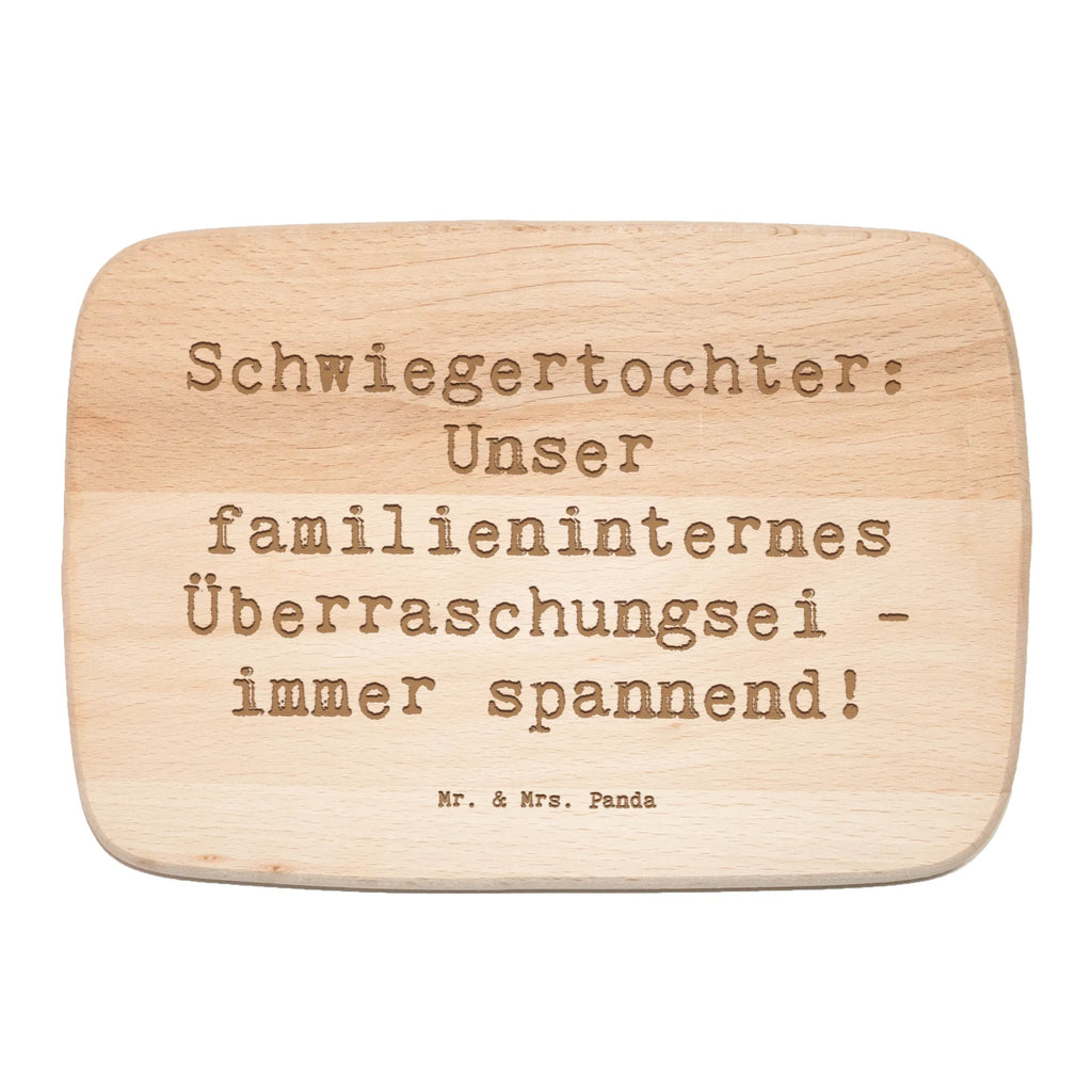 Serving board Saying Schwiegertochter: Unser familieninternes Überraschungsei - immer spannend! cutting board, Board, breakfast board, Family, Father's Day, Mother's Day, brother, sister, Mom, Dad