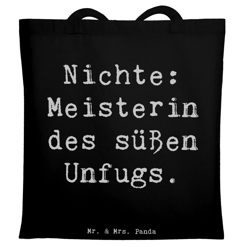 Tote bag Saying Nichte: Meisterin des süßen Unfugs. Strandtasche, Umhängetasche, Laptoptasche, Jutebeutel, Tasche, Stoffbeutel, Schultertasche, Stofftasche, Einkaufstasche, Shopper, Jutetasche, Beutel, Tragetasche, Einkaufstüte, Beuteltasche, Badetasche, Familie, Vatertag, Muttertag, Bruder, Schwester, Mama, Papa, Oma, Opa