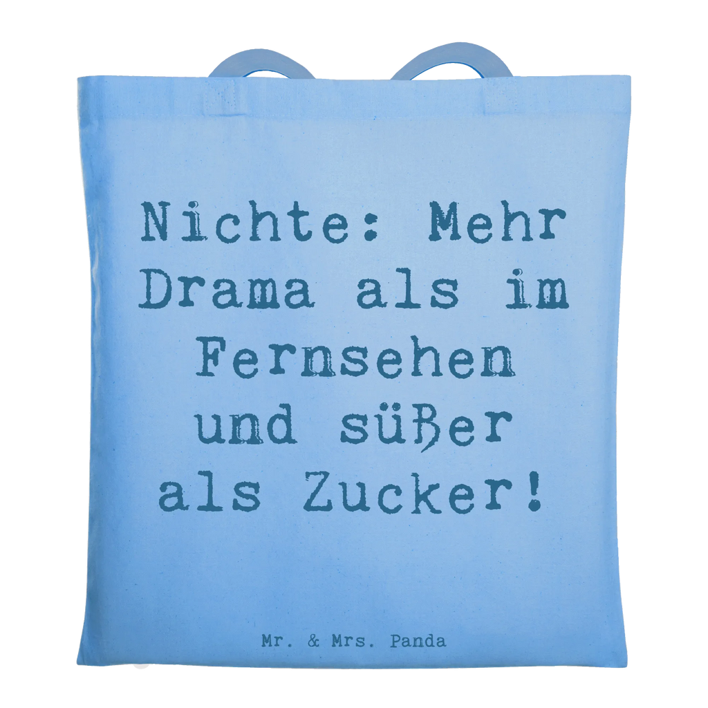 Tote bag Saying Nichte: Mehr Drama als im Fernsehen und süßer als Zucker! Beuteltasche, Beutel, Einkaufstasche, Jutebeutel, Stoffbeutel, Tasche, Shopper, Umhängetasche, Strandtasche, Schultertasche, Stofftasche, Tragetasche, Badetasche, Jutetasche, Einkaufstüte, Laptoptasche, Familie, Vatertag, Muttertag, Bruder, Schwester, Mama, Papa, Oma, Opa