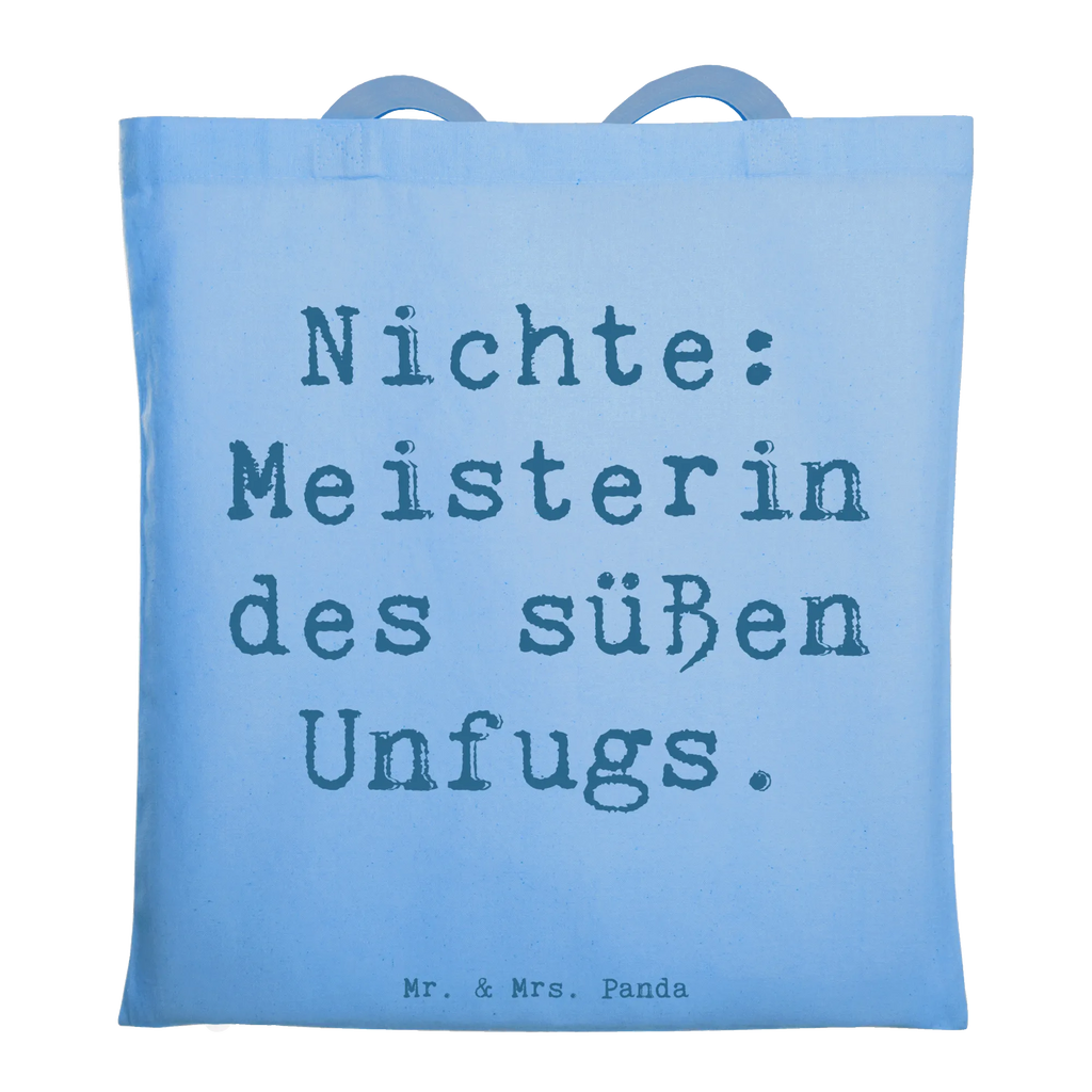 Tote bag Saying Nichte: Meisterin des süßen Unfugs. Strandtasche, Umhängetasche, Laptoptasche, Jutebeutel, Tasche, Stoffbeutel, Schultertasche, Stofftasche, Einkaufstasche, Shopper, Jutetasche, Beutel, Tragetasche, Einkaufstüte, Beuteltasche, Badetasche, Familie, Vatertag, Muttertag, Bruder, Schwester, Mama, Papa, Oma, Opa