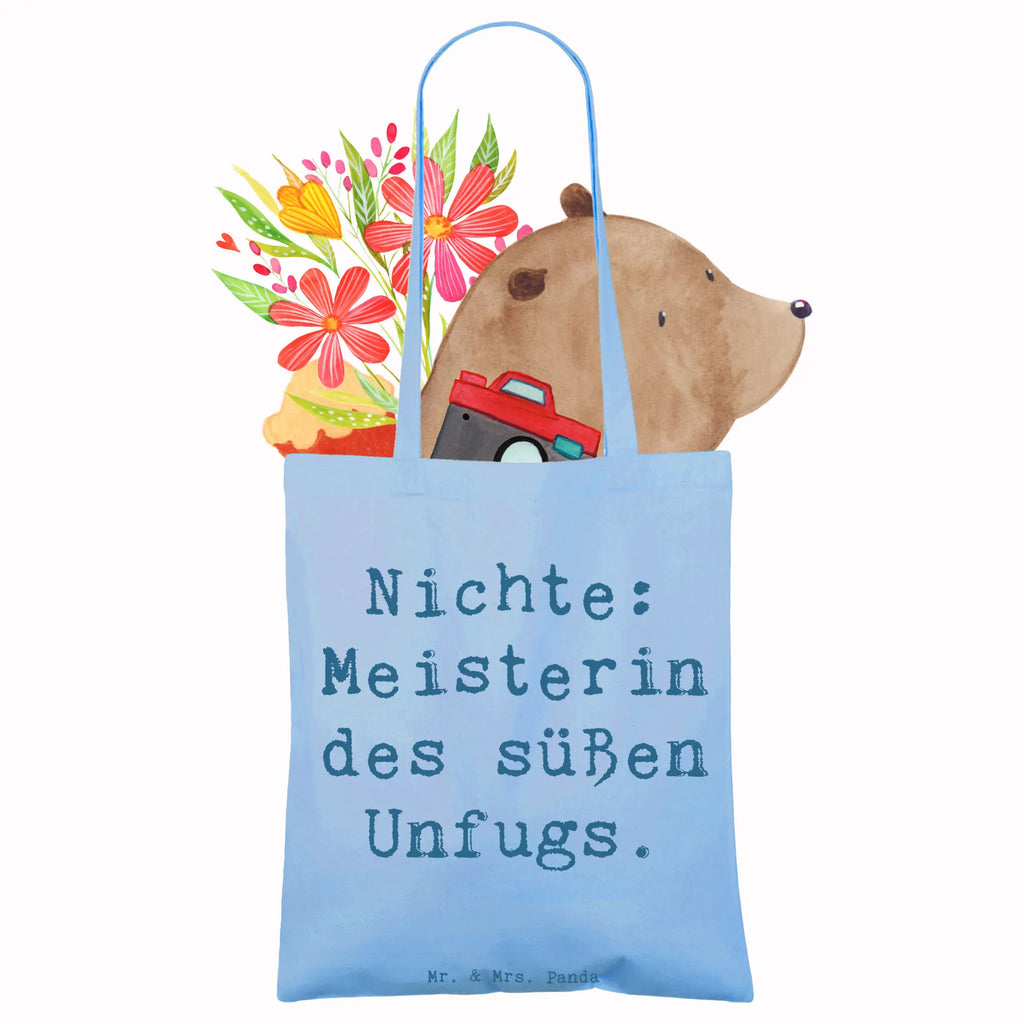 Tote bag Saying Nichte: Meisterin des süßen Unfugs. Strandtasche, Umhängetasche, Laptoptasche, Jutebeutel, Tasche, Stoffbeutel, Schultertasche, Stofftasche, Einkaufstasche, Shopper, Jutetasche, Beutel, Tragetasche, Einkaufstüte, Beuteltasche, Badetasche, Familie, Vatertag, Muttertag, Bruder, Schwester, Mama, Papa, Oma, Opa