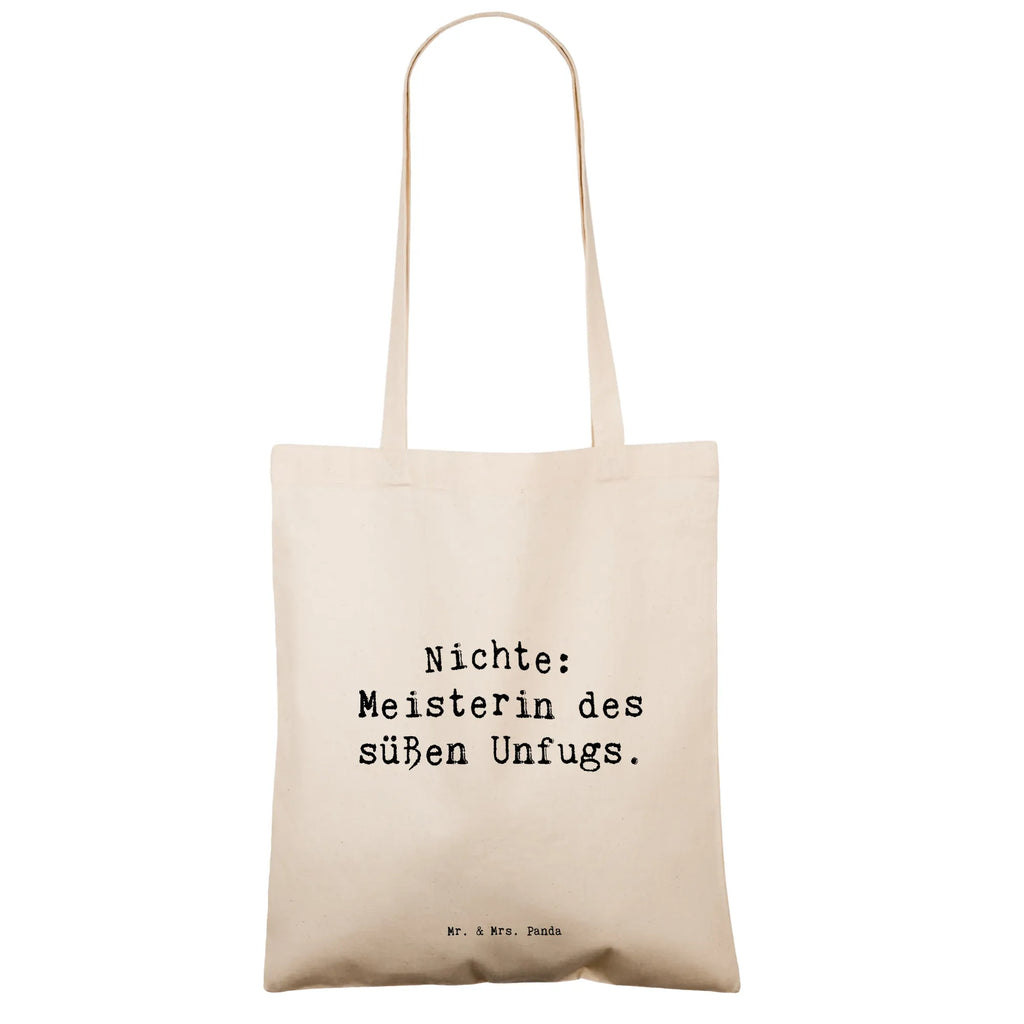 Tote bag Saying Nichte: Meisterin des süßen Unfugs. Strandtasche, Umhängetasche, Laptoptasche, Jutebeutel, Tasche, Stoffbeutel, Schultertasche, Stofftasche, Einkaufstasche, Shopper, Jutetasche, Beutel, Tragetasche, Einkaufstüte, Beuteltasche, Badetasche, Familie, Vatertag, Muttertag, Bruder, Schwester, Mama, Papa, Oma, Opa