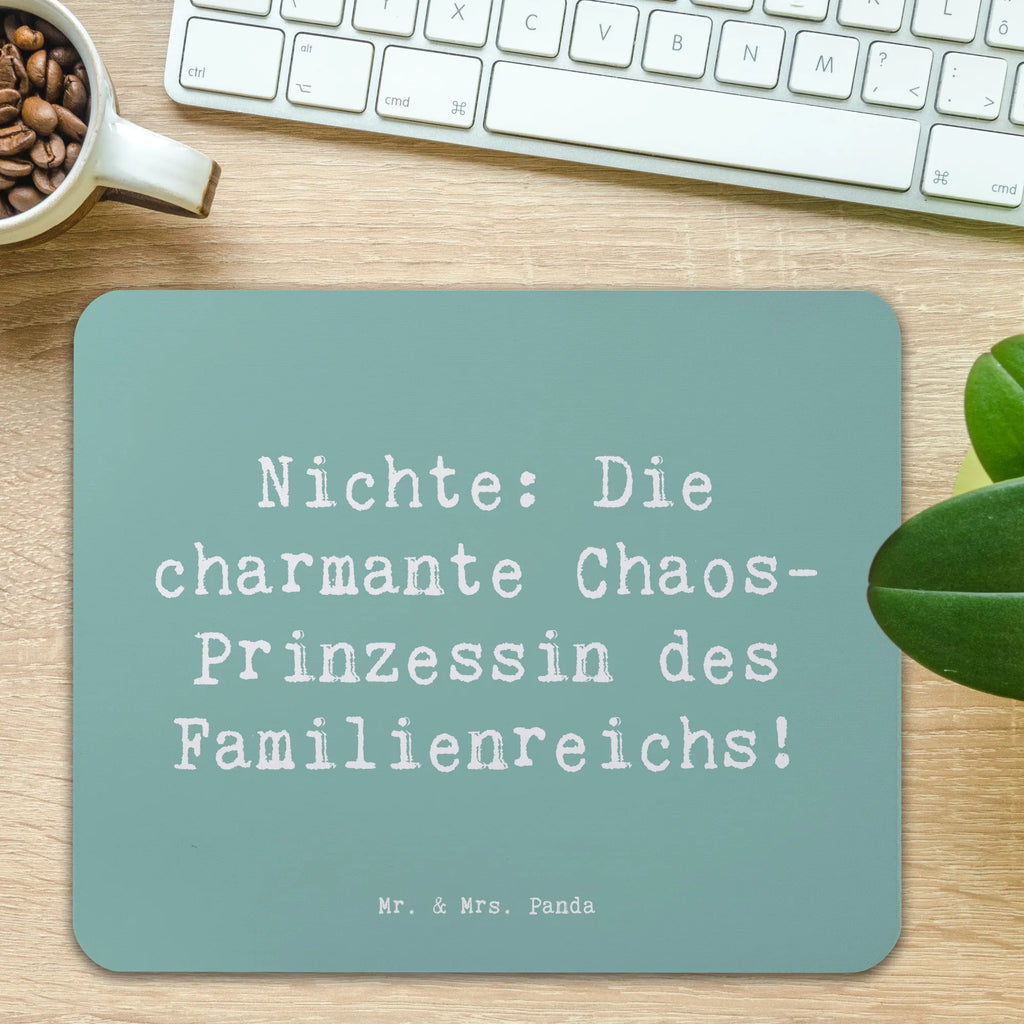 Mouse mat Saying Nichte: Die charmante Chaos-Prinzessin des Familienreichs! Mousepad, Computer zubehör, Büroausstattung, PC Zubehör, Arbeitszimmer, Mauspad, Einzigartiges Mauspad, Designer Mauspad, Mausunterlage, Mauspad Büro, Familie, Vatertag, Muttertag, Bruder, Schwester, Mama, Papa, Oma, Opa