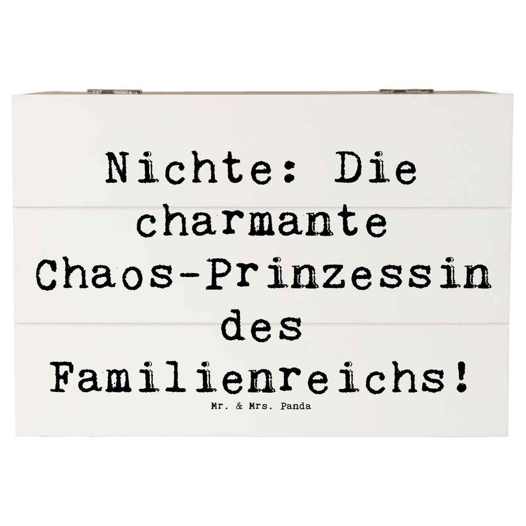 Holzkiste Spruch Nichte Chaos-Prinzessin Geschenkdose, Dekokiste, Holzkiste, Geschenkbox, Aufbewahrungsbox, Kiste, Truhe, Erinnerungsbox, Erinnerungskiste, XXL, Schatzkiste, Schatulle, Familie, Vatertag, Muttertag, Bruder, Schwester, Mama, Papa, Oma, Opa