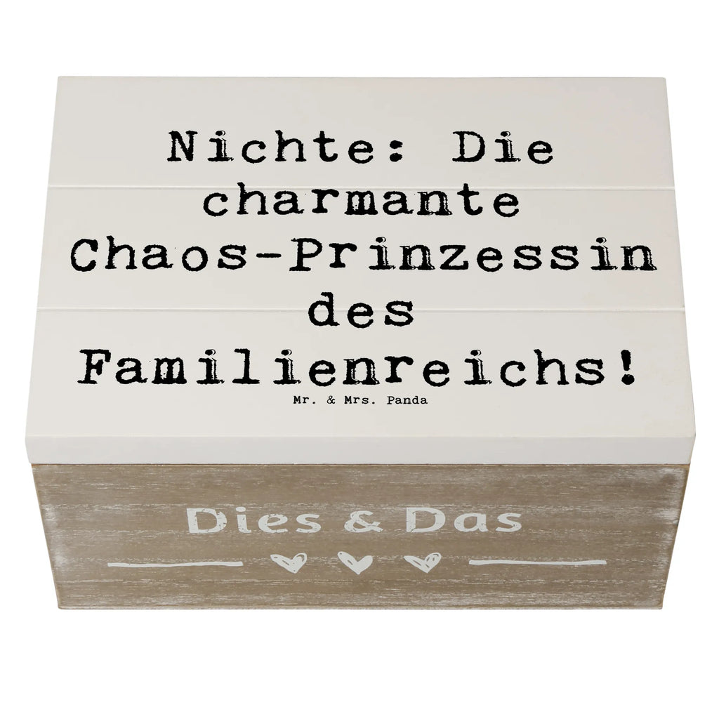 Holzkiste Spruch Nichte Chaos-Prinzessin Geschenkdose, Dekokiste, Holzkiste, Geschenkbox, Aufbewahrungsbox, Kiste, Truhe, Erinnerungsbox, Erinnerungskiste, XXL, Schatzkiste, Schatulle, Familie, Vatertag, Muttertag, Bruder, Schwester, Mama, Papa, Oma, Opa
