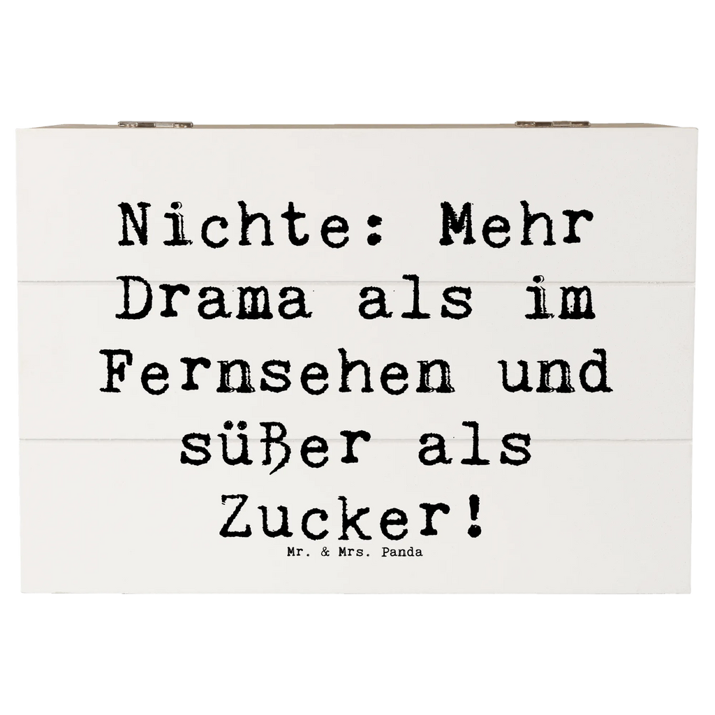 Wooden chest Saying Nichte: Mehr Drama als im Fernsehen und süßer als Zucker! Geschenkbox, Dekokiste, Erinnerungskiste, Erinnerungsbox, Truhe, Schatulle, Aufbewahrungsbox, Kiste, Holzkiste, Schatzkiste, XXL, Geschenkdose, Familie, Vatertag, Muttertag, Bruder, Schwester, Mama, Papa, Oma, Opa