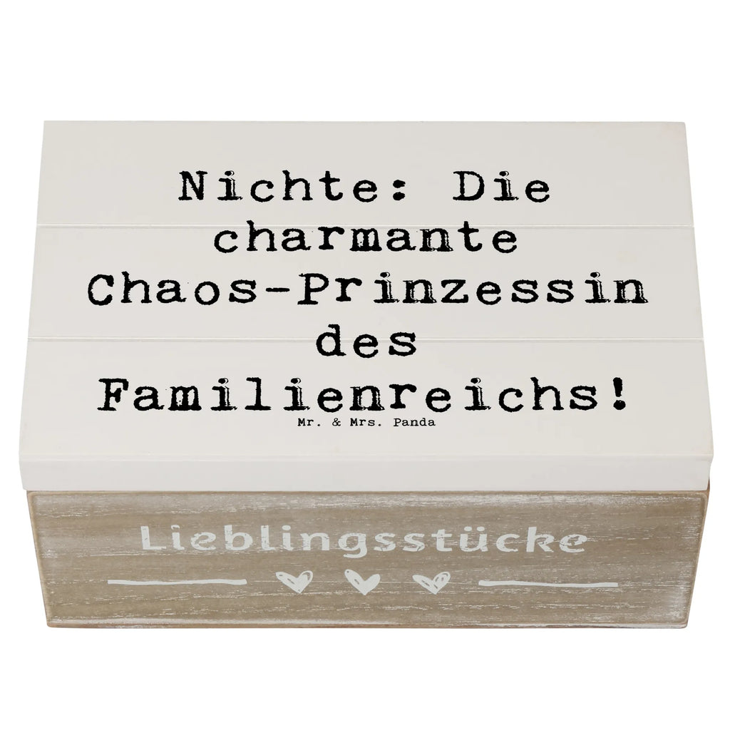 Holzkiste Spruch Nichte Chaos-Prinzessin Geschenkdose, Dekokiste, Holzkiste, Geschenkbox, Aufbewahrungsbox, Kiste, Truhe, Erinnerungsbox, Erinnerungskiste, XXL, Schatzkiste, Schatulle, Familie, Vatertag, Muttertag, Bruder, Schwester, Mama, Papa, Oma, Opa