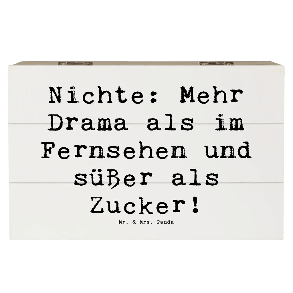 Wooden chest Saying Nichte: Mehr Drama als im Fernsehen und süßer als Zucker! Geschenkbox, Dekokiste, Erinnerungskiste, Erinnerungsbox, Truhe, Schatulle, Aufbewahrungsbox, Kiste, Holzkiste, Schatzkiste, XXL, Geschenkdose, Familie, Vatertag, Muttertag, Bruder, Schwester, Mama, Papa, Oma, Opa