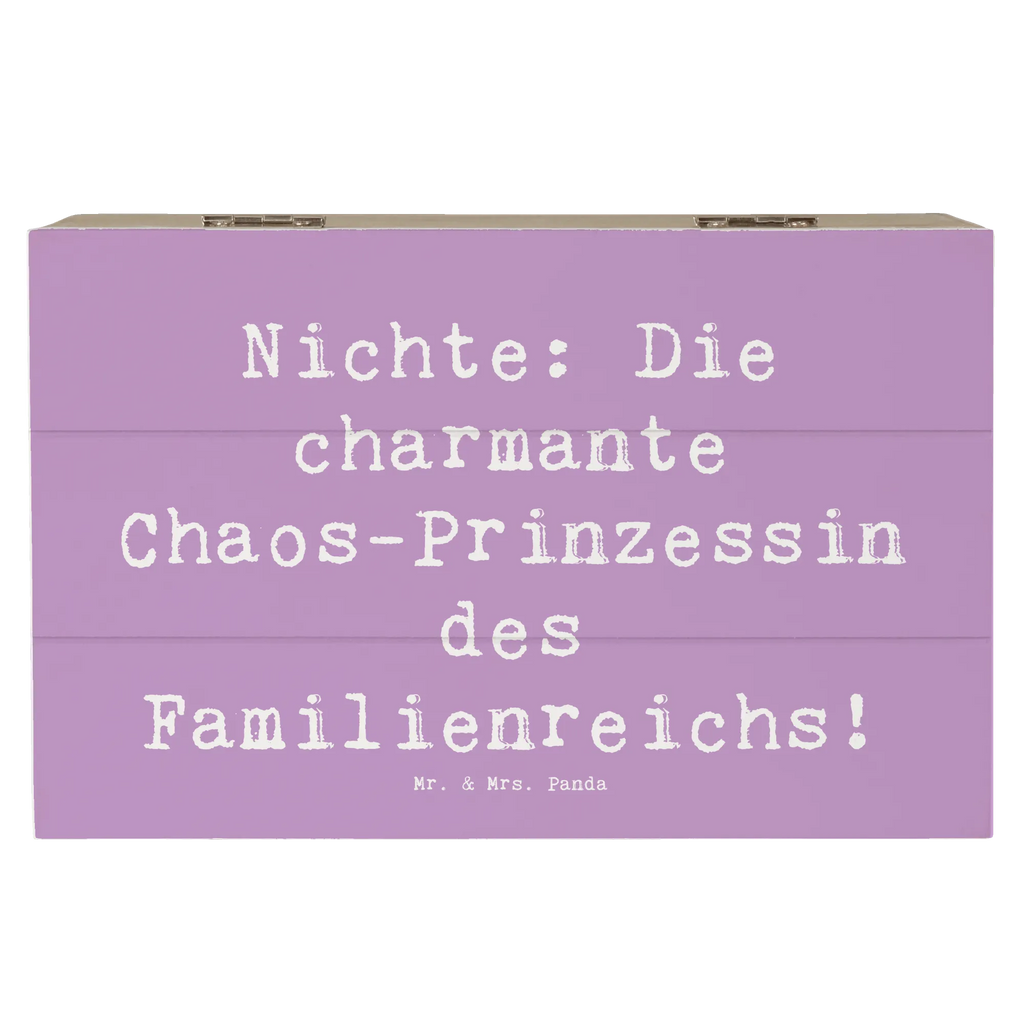 Holzkiste Spruch Nichte Chaos-Prinzessin Geschenkdose, Dekokiste, Holzkiste, Geschenkbox, Aufbewahrungsbox, Kiste, Truhe, Erinnerungsbox, Erinnerungskiste, XXL, Schatzkiste, Schatulle, Familie, Vatertag, Muttertag, Bruder, Schwester, Mama, Papa, Oma, Opa
