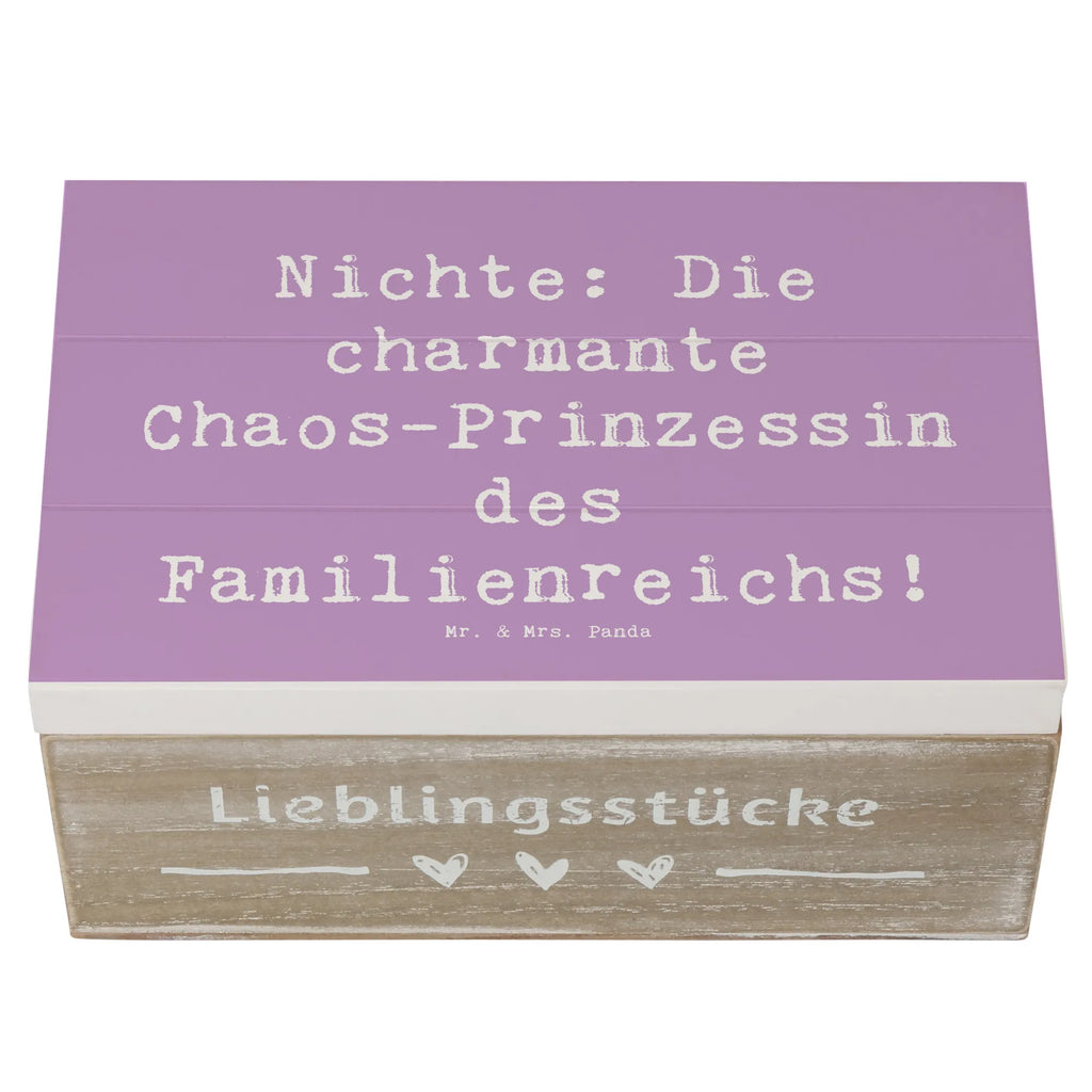 Holzkiste Spruch Nichte Chaos-Prinzessin Geschenkdose, Dekokiste, Holzkiste, Geschenkbox, Aufbewahrungsbox, Kiste, Truhe, Erinnerungsbox, Erinnerungskiste, XXL, Schatzkiste, Schatulle, Familie, Vatertag, Muttertag, Bruder, Schwester, Mama, Papa, Oma, Opa