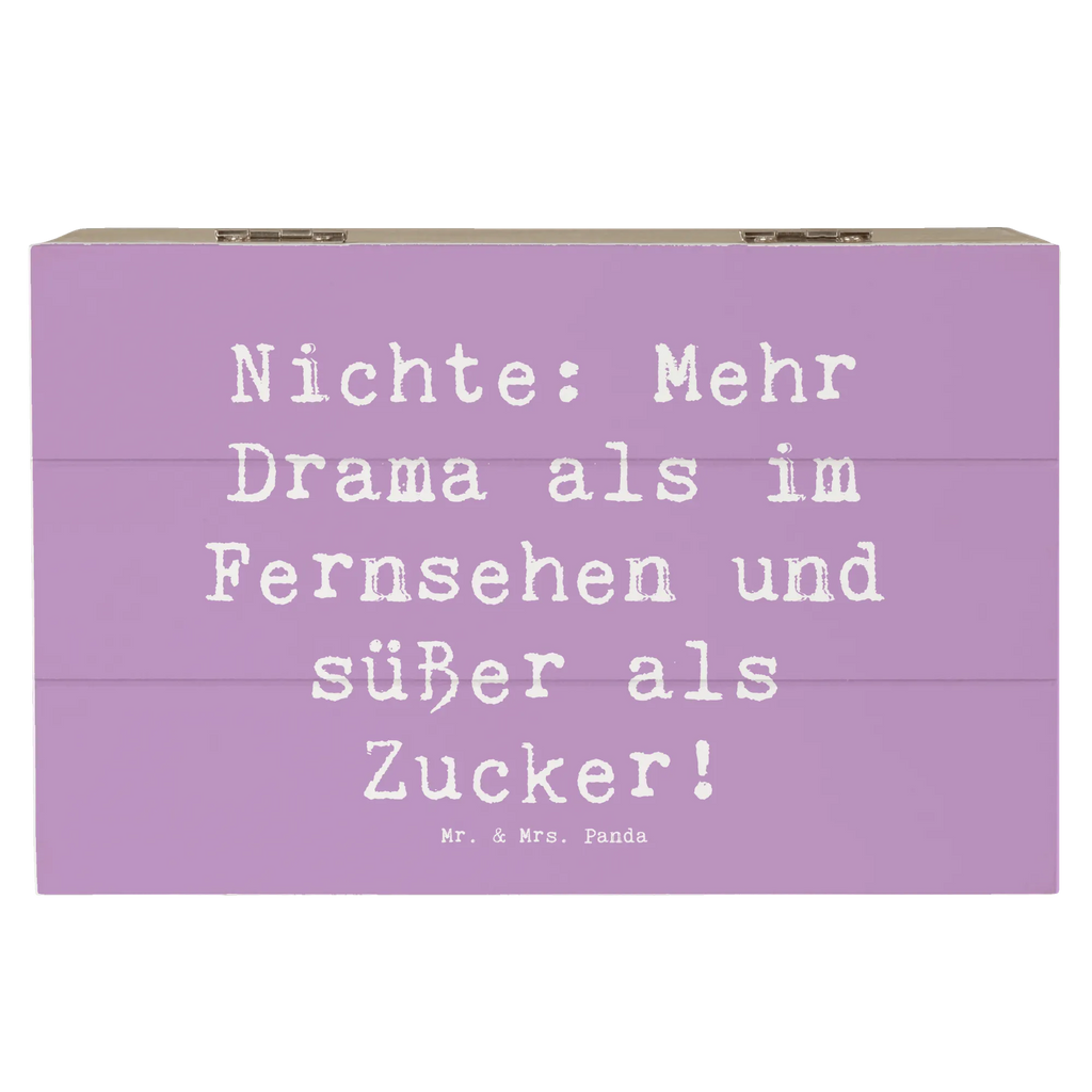 Wooden chest Saying Nichte: Mehr Drama als im Fernsehen und süßer als Zucker! Geschenkbox, Dekokiste, Erinnerungskiste, Erinnerungsbox, Truhe, Schatulle, Aufbewahrungsbox, Kiste, Holzkiste, Schatzkiste, XXL, Geschenkdose, Familie, Vatertag, Muttertag, Bruder, Schwester, Mama, Papa, Oma, Opa