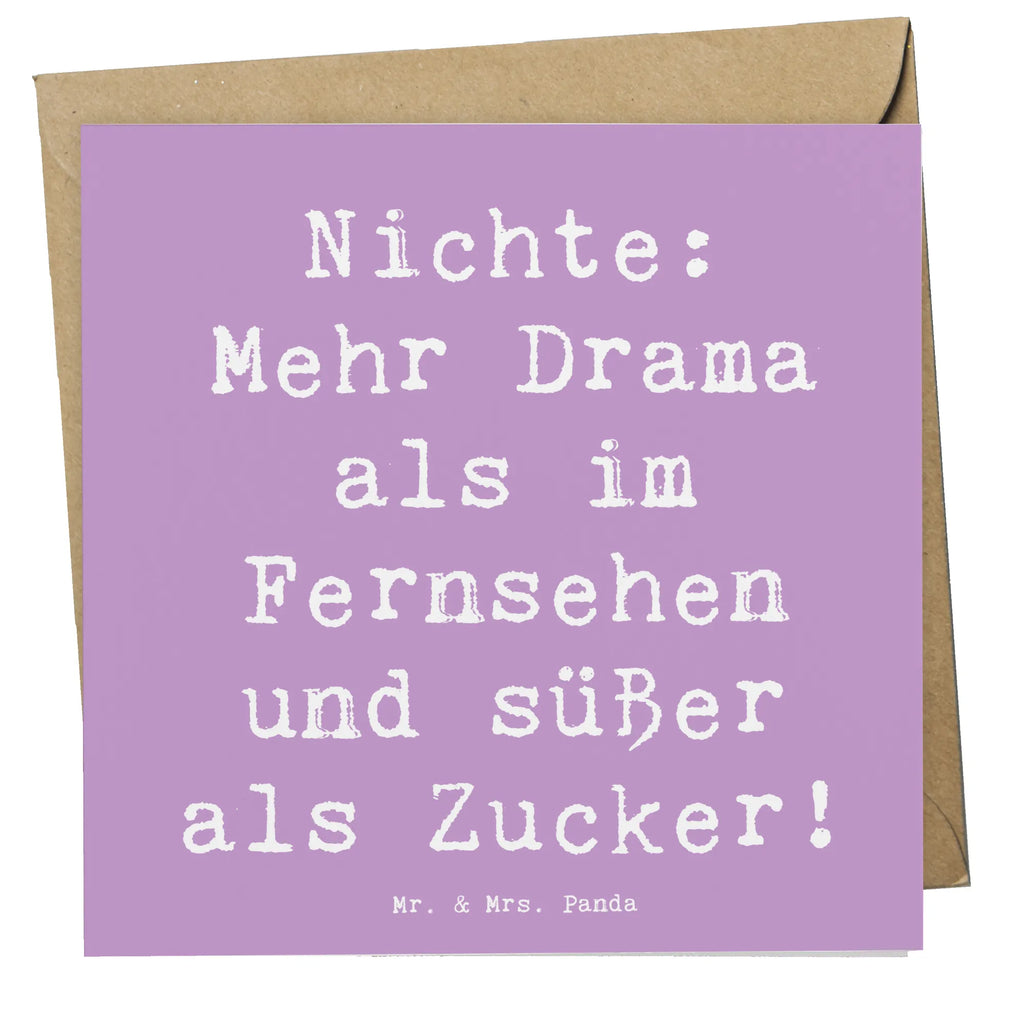 Deluxe Card Saying Nichte: Mehr Drama als im Fernsehen und süßer als Zucker! Glückwunschkarte, Hochwertige Klappkarte, Einladungskarte, Klappkarte, Geburtstagskarte, Grußkarte, Karte, Hochzeitskarte, Hochwertige Grußkarte, Familie, Vatertag, Muttertag, Bruder, Schwester, Mama, Papa, Oma, Opa