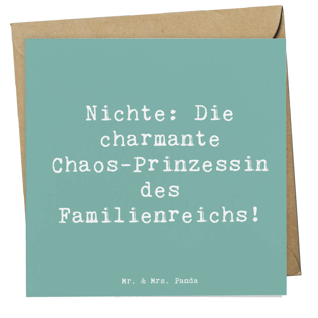 Deluxe Karte Spruch Nichte Chaos-Prinzessin Hochwertige Klappkarte, Klappkarte, Geburtstagskarte, Karte, Grußkarte, Glückwunschkarte, Hochwertige Grußkarte, Hochzeitskarte, Einladungskarte, Familie, Vatertag, Muttertag, Bruder, Schwester, Mama, Papa, Oma, Opa