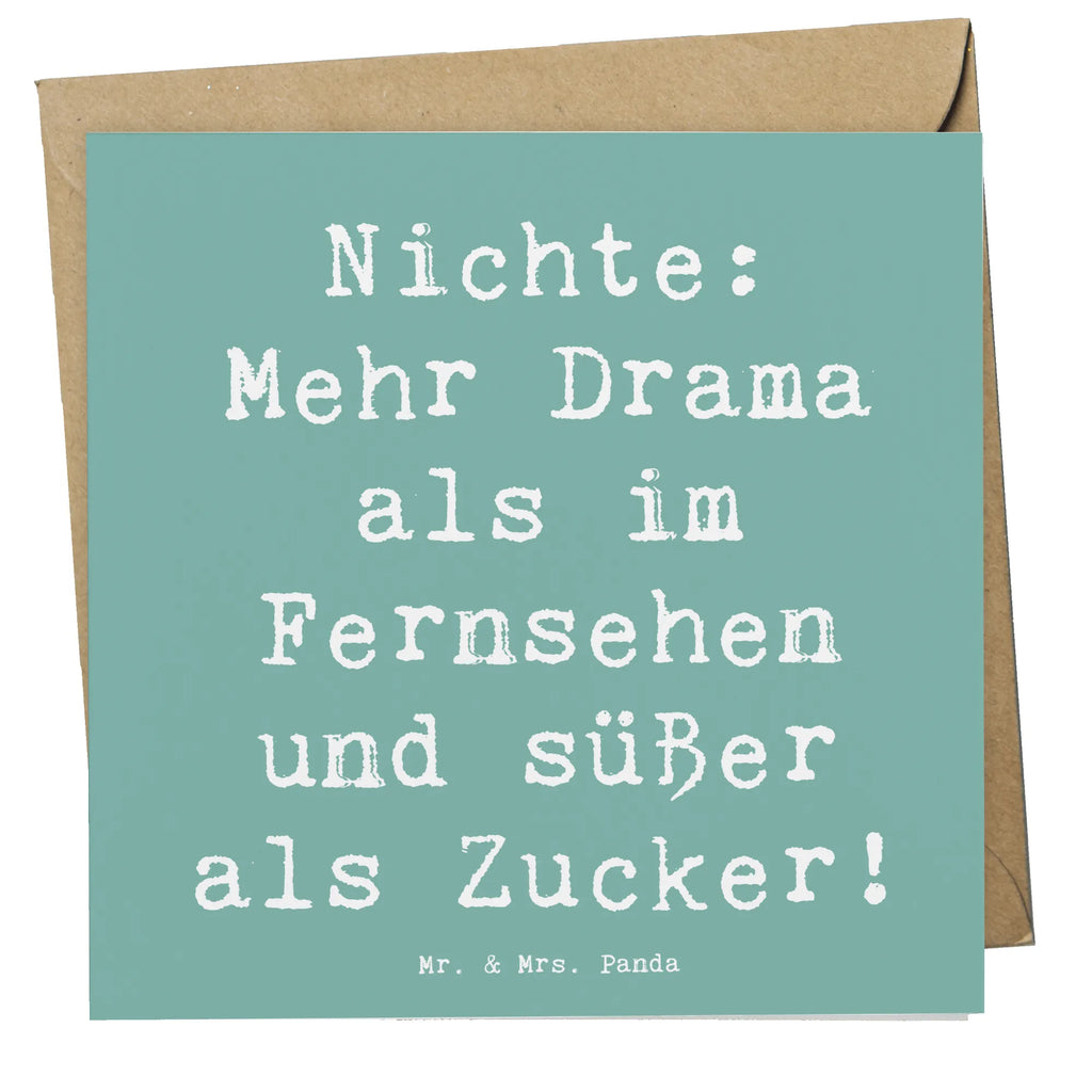 Deluxe Card Saying Nichte: Mehr Drama als im Fernsehen und süßer als Zucker! Glückwunschkarte, Hochwertige Klappkarte, Einladungskarte, Klappkarte, Geburtstagskarte, Grußkarte, Karte, Hochzeitskarte, Hochwertige Grußkarte, Familie, Vatertag, Muttertag, Bruder, Schwester, Mama, Papa, Oma, Opa