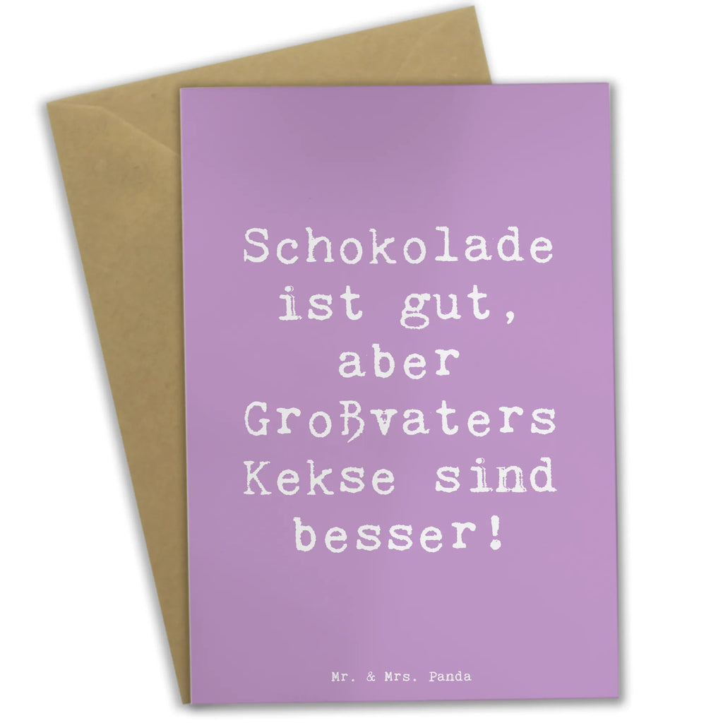 Greetings card Saying Schokolade ist gut, aber Großvaters Kekse sind besser! Grußkarte, Klappkarte, Einladungskarte, Glückwunschkarte, Hochzeitskarte, Geburtstagskarte, Karte, Ansichtskarten, Familie, Vatertag, Muttertag, Bruder, Schwester, Mama, Papa, Oma, Opa