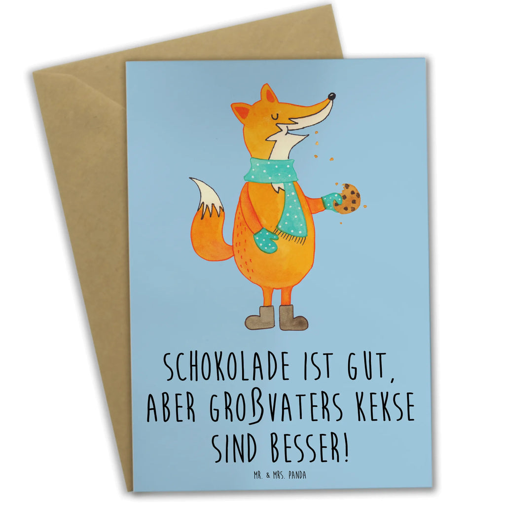 Greetings card Schokolade ist gut, aber Großvaters Kekse sind besser! Klappkarte, Geburtstagskarte, Karte, Grußkarte, Glückwunschkarte, Ansichtskarten, Hochzeitskarte, Einladungskarte, Familie, Vatertag, Muttertag, Bruder, Schwester, Mama, Papa, Oma, Opa