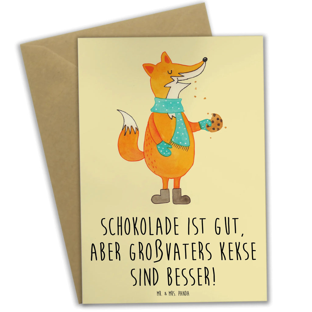 Greetings card Schokolade ist gut, aber Großvaters Kekse sind besser! Klappkarte, Geburtstagskarte, Karte, Grußkarte, Glückwunschkarte, Ansichtskarten, Hochzeitskarte, Einladungskarte, Familie, Vatertag, Muttertag, Bruder, Schwester, Mama, Papa, Oma, Opa