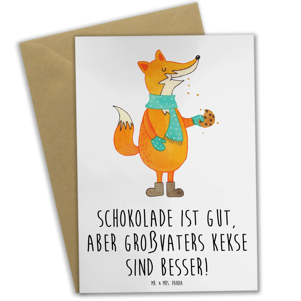 Greetings card Schokolade ist gut, aber Großvaters Kekse sind besser! Klappkarte, Geburtstagskarte, Karte, Grußkarte, Glückwunschkarte, Ansichtskarten, Hochzeitskarte, Einladungskarte, Familie, Vatertag, Muttertag, Bruder, Schwester, Mama, Papa, Oma, Opa