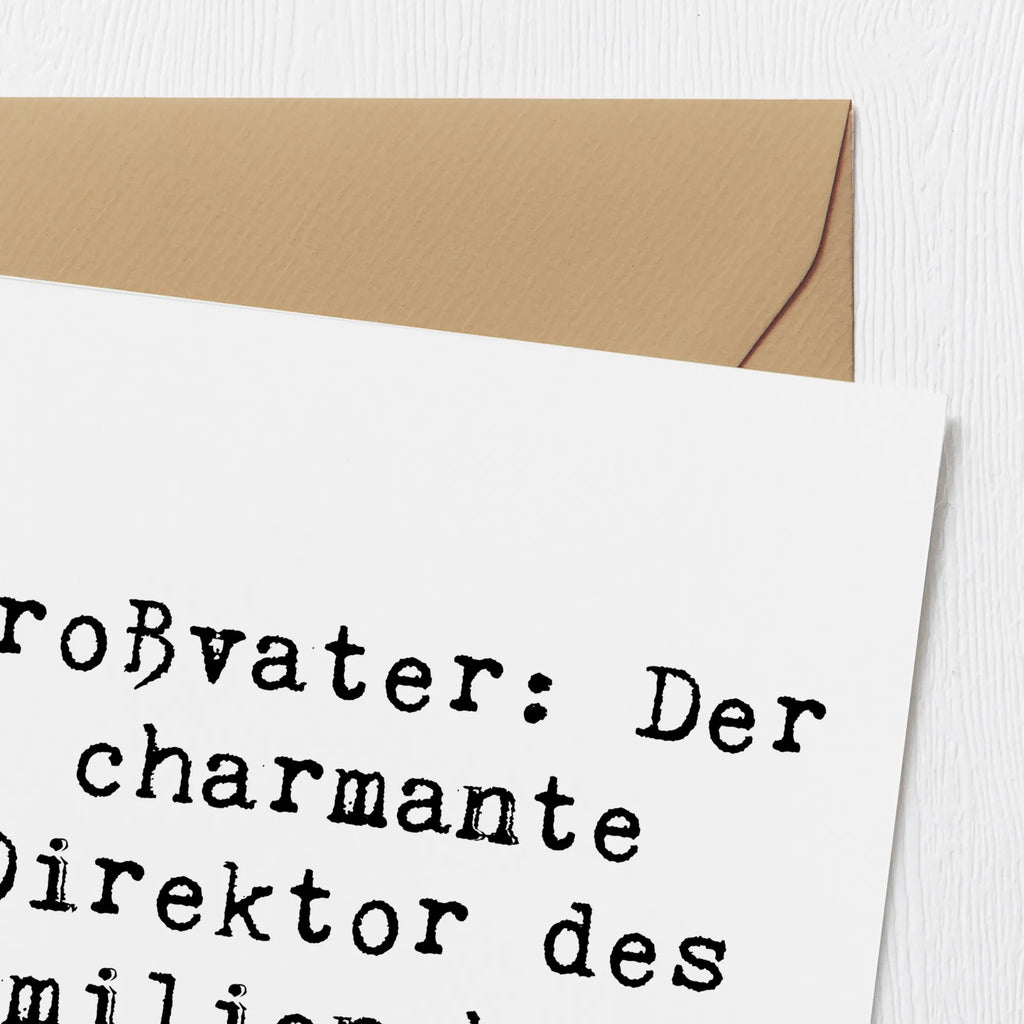 Deluxe Card Saying Großvater: Der charmante Direktor des Familienchaos! Klappkarte, Karte, Grußkarte, Geburtstagskarte, Einladungskarte, Hochwertige Klappkarte, Hochzeitskarte, Glückwunschkarte, Hochwertige Grußkarte, Familie, Vatertag, Muttertag, Bruder, Schwester, Mama, Papa, Oma, Opa