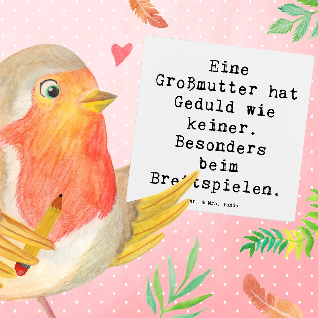 Deluxe Card Saying Eine Großmutter hat Geduld wie keiner. Besonders beim Brettspielen. Einladungskarte, Karte, Hochzeitskarte, Hochwertige Klappkarte, Geburtstagskarte, Glückwunschkarte, Grußkarte, Hochwertige Grußkarte, Klappkarte, Familie, Vatertag, Muttertag, Bruder, Schwester, Mama, Papa, Oma, Opa