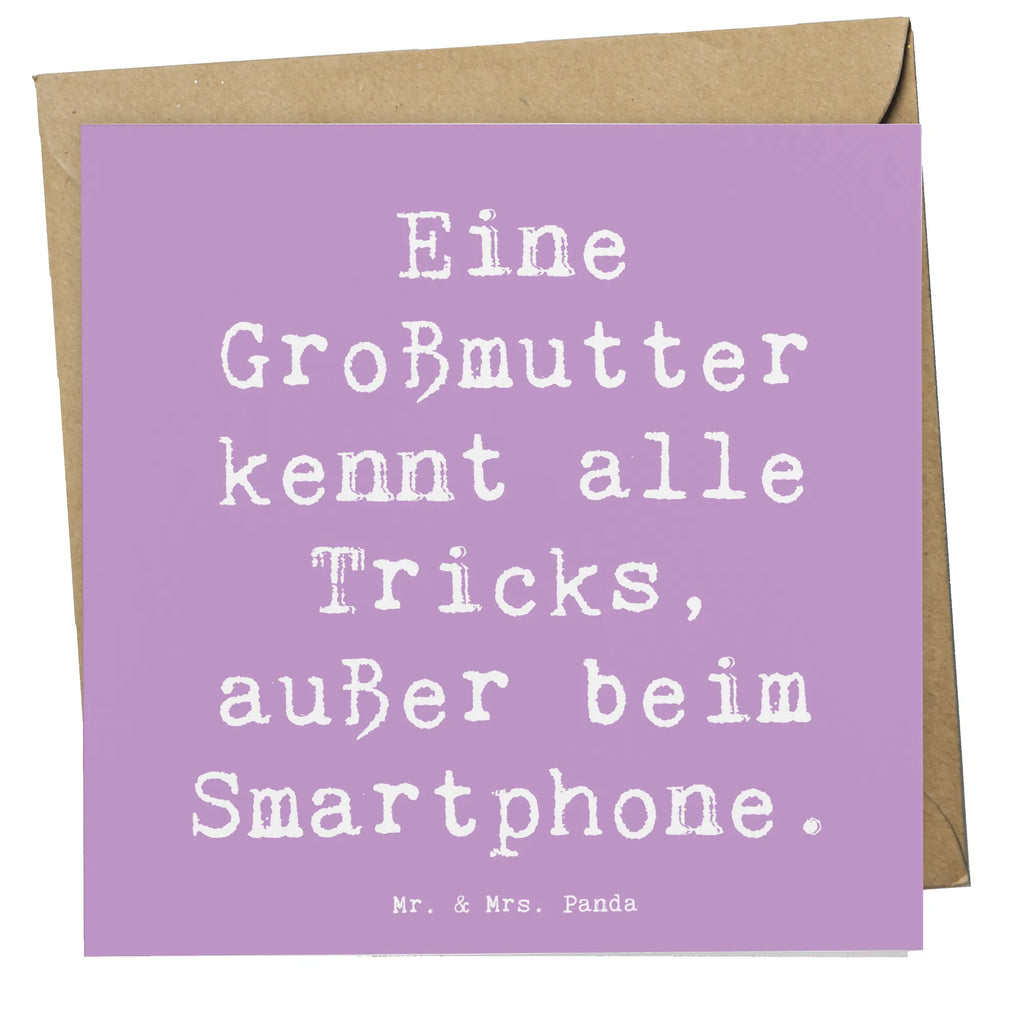 Deluxe Card Saying Eine Großmutter kennt alle Tricks, außer beim Smartphone. Karte, Einladungskarte, Glückwunschkarte, Hochwertige Grußkarte, Geburtstagskarte, Grußkarte, Hochzeitskarte, Hochwertige Klappkarte, Klappkarte, Familie, Vatertag, Muttertag, Bruder, Schwester, Mama, Papa, Oma, Opa