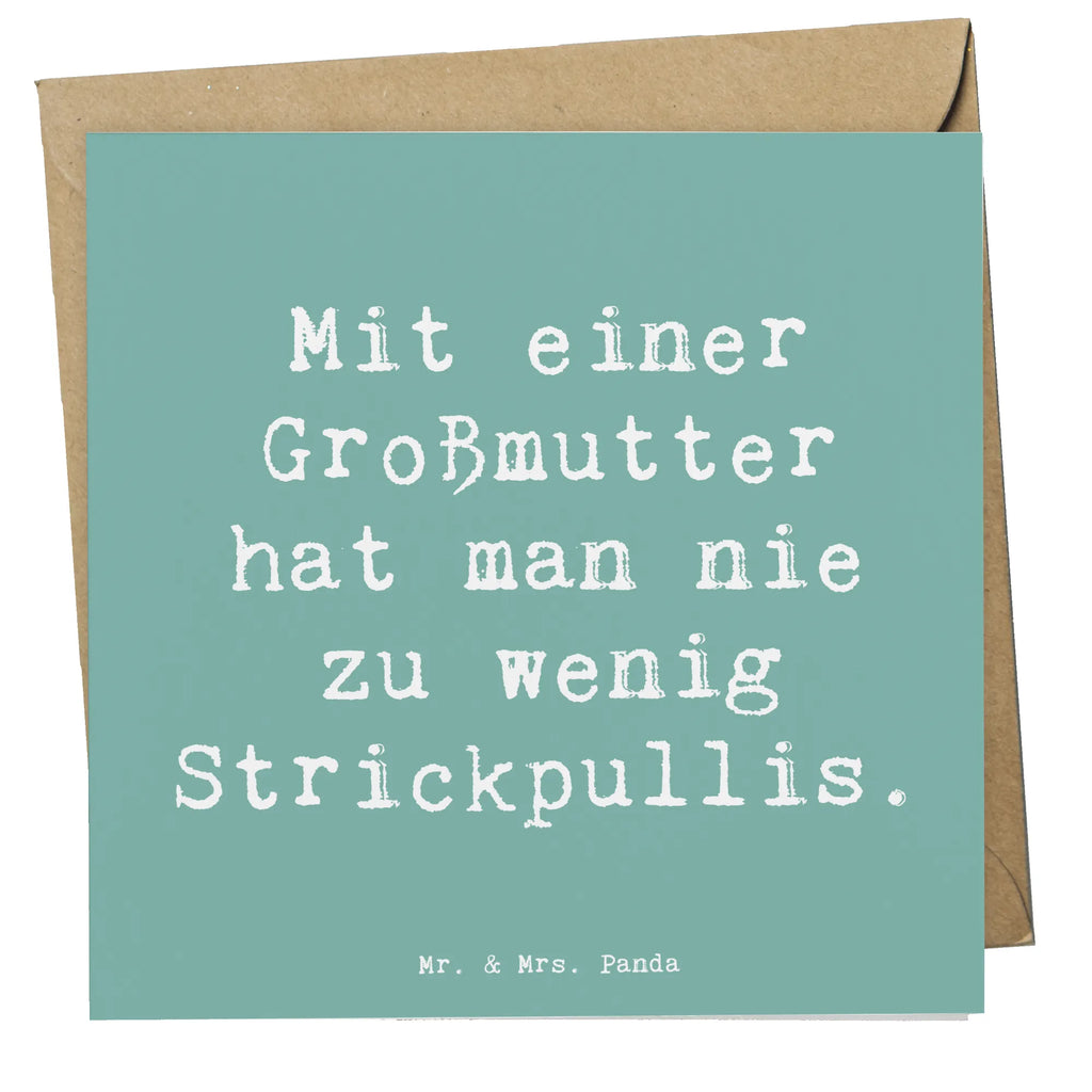 Deluxe Karte Spruch Großmutter Strickpullis Karte, Einladungskarte, Grußkarte, Hochwertige Klappkarte, Hochwertige Grußkarte, Geburtstagskarte, Klappkarte, Glückwunschkarte, Hochzeitskarte, Familie, Vatertag, Muttertag, Bruder, Schwester, Mama, Papa, Oma, Opa