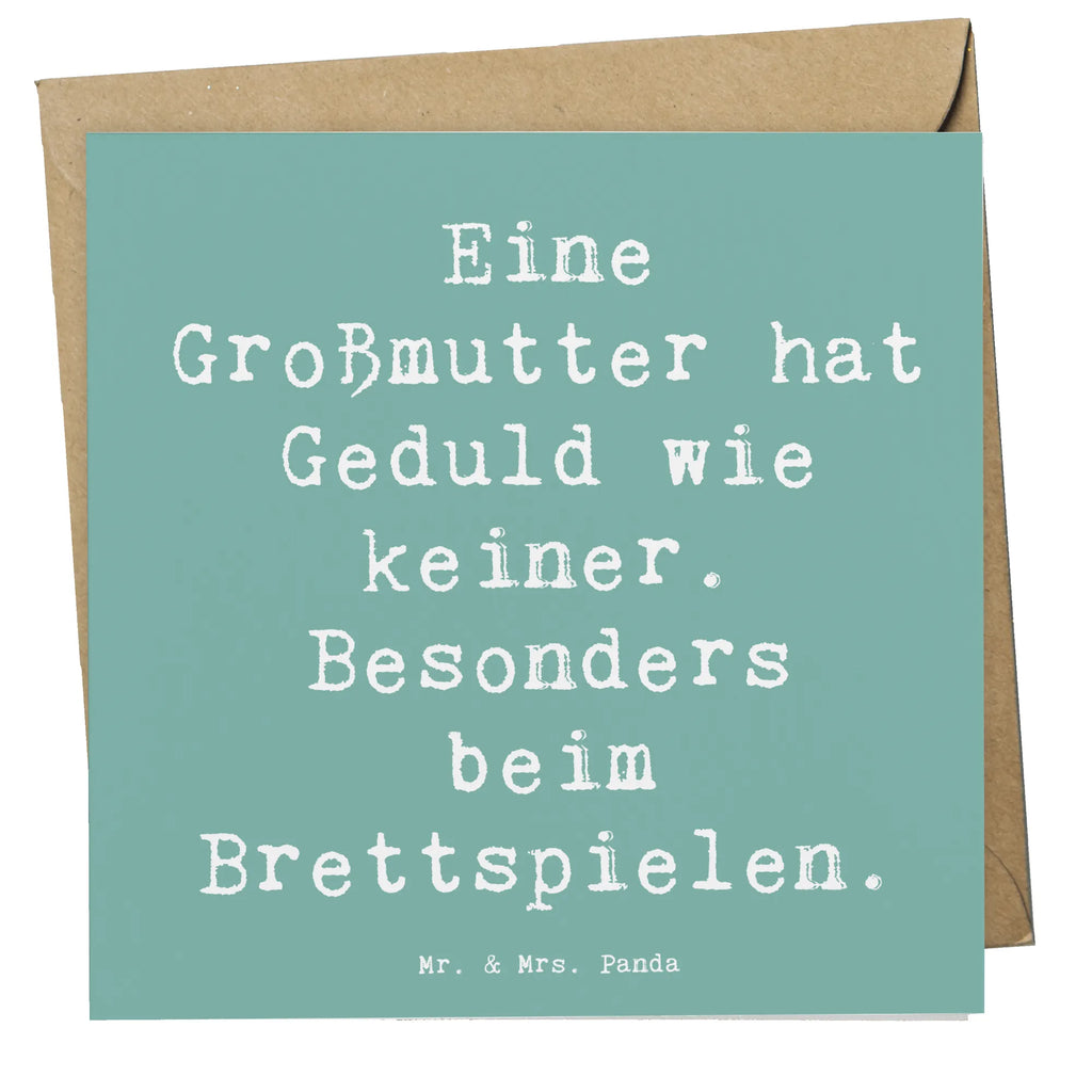Deluxe Card Saying Eine Großmutter hat Geduld wie keiner. Besonders beim Brettspielen. Einladungskarte, Karte, Hochzeitskarte, Hochwertige Klappkarte, Geburtstagskarte, Glückwunschkarte, Grußkarte, Hochwertige Grußkarte, Klappkarte, Familie, Vatertag, Muttertag, Bruder, Schwester, Mama, Papa, Oma, Opa