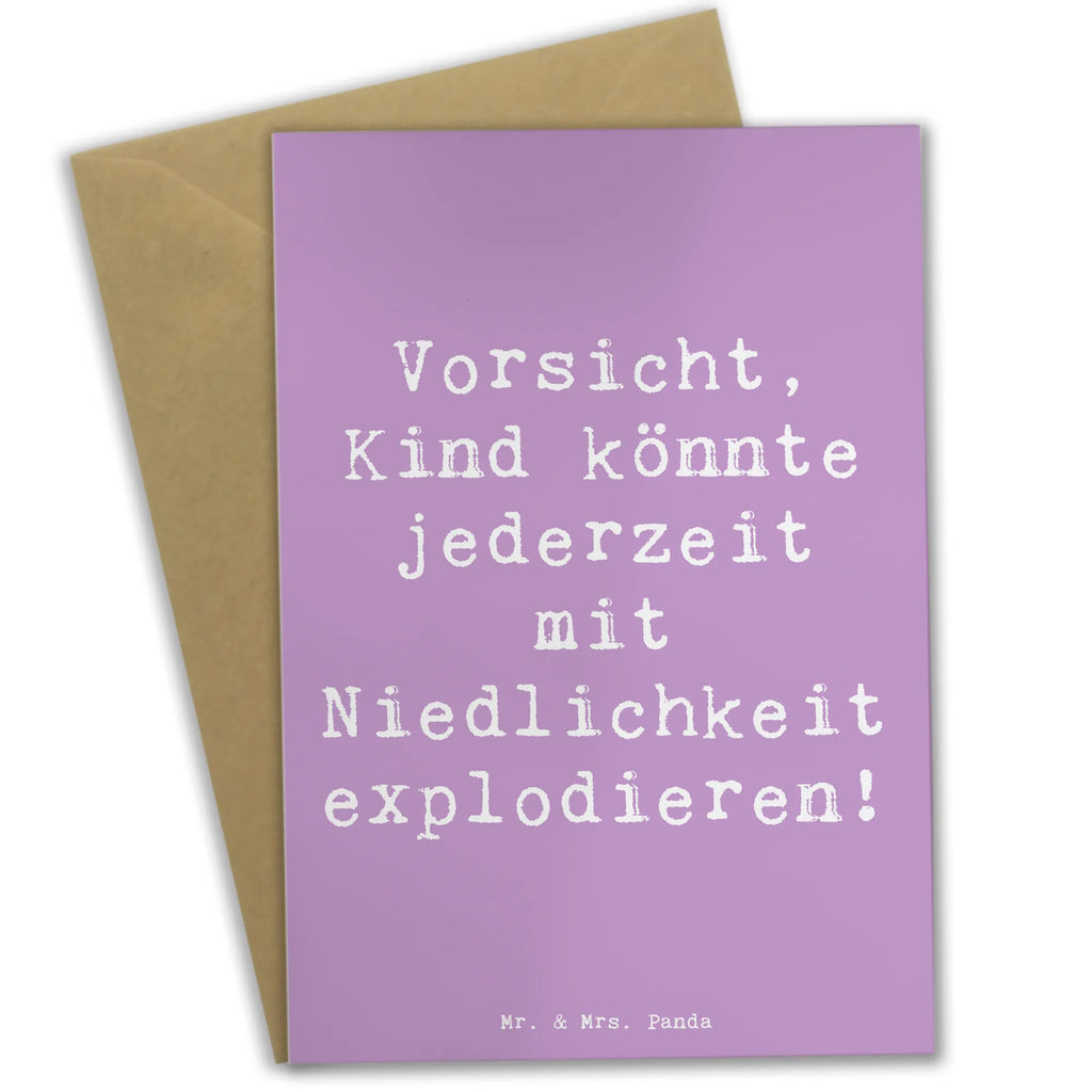 Greetings card Saying Vorsicht, Kind könnte jederzeit mit Niedlichkeit explodieren! Klappkarte, Glückwunschkarte, Einladungskarte, Geburtstagskarte, Ansichtskarten, Hochzeitskarte, Grußkarte, Karte, Familie, Vatertag, Muttertag, Bruder, Schwester, Mama, Papa, Oma, Opa
