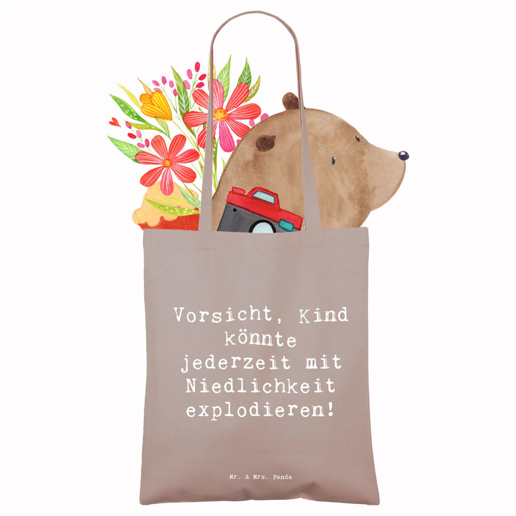 Tote bag Saying Vorsicht, Kind könnte jederzeit mit Niedlichkeit explodieren! Einkaufstasche, Tragetasche, Beuteltasche, Badetasche, Tasche, Jutebeutel, Jutetasche, Beutel, Stoffbeutel, Shopper, Stofftasche, Strandtasche, Laptoptasche, Schultertasche, Einkaufstüte, Umhängetasche, Familie, Vatertag, Muttertag, Bruder, Schwester, Mama, Papa, Oma, Opa
