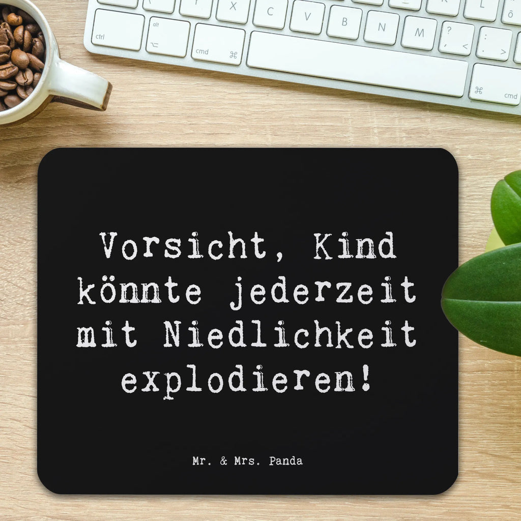 Mouse mat Saying Vorsicht, Kind könnte jederzeit mit Niedlichkeit explodieren! Büroausstattung, Mousepad, Mauspad, Computer zubehör, Einzigartiges Mauspad, Designer Mauspad, Arbeitszimmer, PC Zubehör, Mausunterlage, Mauspad Büro, Familie, Vatertag, Muttertag, Bruder, Schwester, Mama, Papa, Oma, Opa