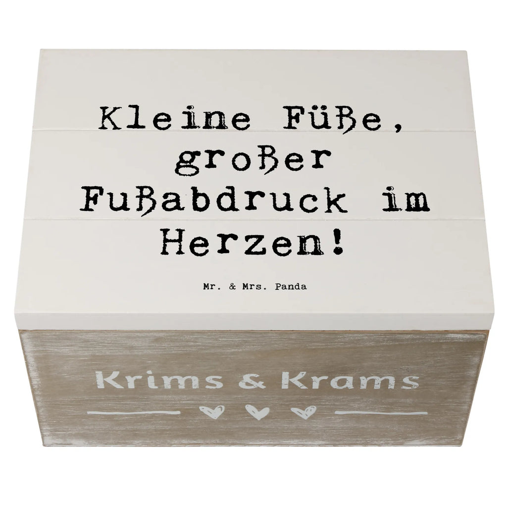 Holzkiste Spruch Kind Fußabdruck Dekokiste, Truhe, Geschenkdose, Schatulle, Erinnerungsbox, Geschenkbox, Erinnerungskiste, Aufbewahrungsbox, XXL, Schatzkiste, Kiste, Holzkiste, Familie, Vatertag, Muttertag, Bruder, Schwester, Mama, Papa, Oma, Opa