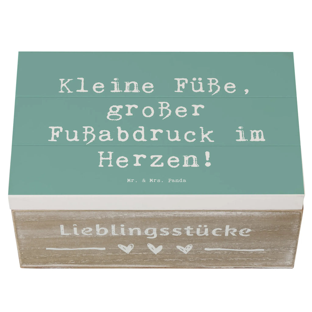 Holzkiste Spruch Kind Fußabdruck Dekokiste, Truhe, Geschenkdose, Schatulle, Erinnerungsbox, Geschenkbox, Erinnerungskiste, Aufbewahrungsbox, XXL, Schatzkiste, Kiste, Holzkiste, Familie, Vatertag, Muttertag, Bruder, Schwester, Mama, Papa, Oma, Opa