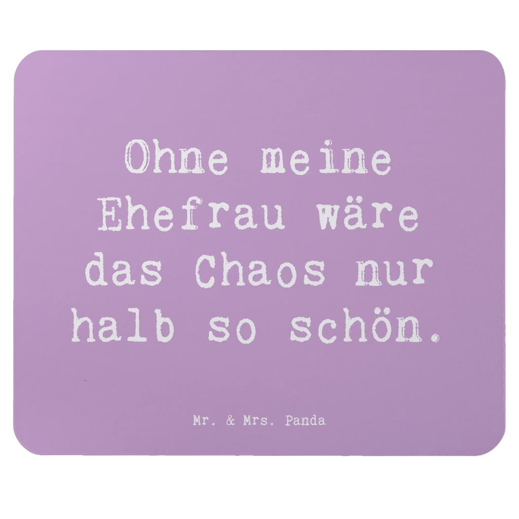 Mouse mat Saying Ohne meine Ehefrau wäre das Chaos nur halb so schön. Mousepad, Computer zubehör, Büroausstattung, PC Zubehör, Arbeitszimmer, Mauspad, Einzigartiges Mauspad, Designer Mauspad, Mausunterlage, Mauspad Büro, Familie, Vatertag, Muttertag, Bruder, Schwester, Mama, Papa, Oma, Opa
