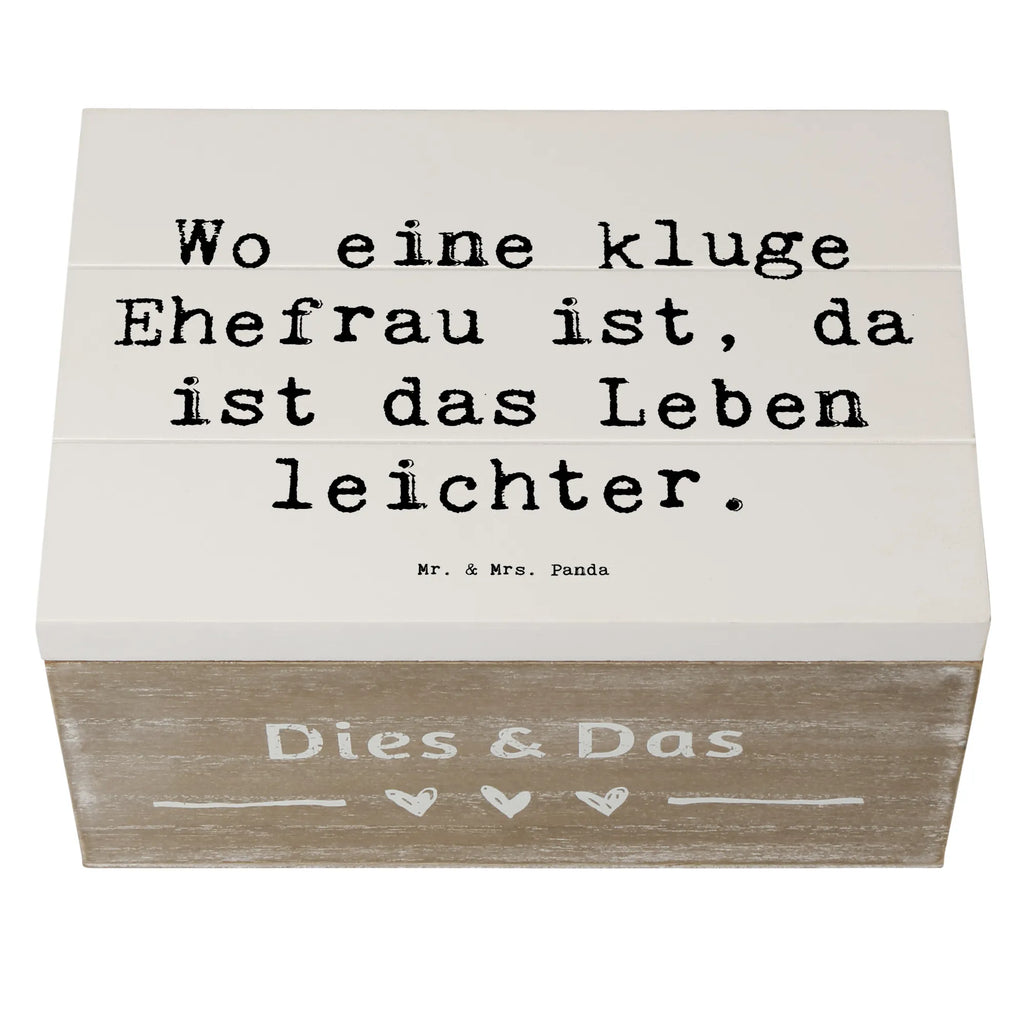 Wooden chest Saying Wo eine kluge Ehefrau ist, da ist das Leben leichter. Geschenkdose, Erinnerungskiste, Erinnerungsbox, Schatulle, Dekokiste, Holzkiste, Schatzkiste, XXL, Geschenkbox, Aufbewahrungsbox, Kiste, Truhe, Familie, Vatertag, Muttertag, Bruder, Schwester, Mama, Papa, Oma, Opa