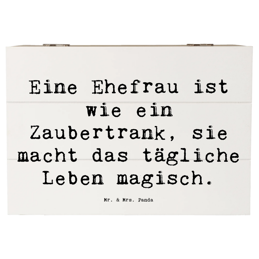 Wooden chest Saying Eine Ehefrau ist wie ein Zaubertrank, sie macht das tägliche Leben magisch. Erinnerungsbox, Aufbewahrungsbox, Erinnerungskiste, Schatzkiste, Kiste, Geschenkbox, Holzkiste, Geschenkdose, XXL, Truhe, Dekokiste, Schatulle, Familie, Vatertag, Muttertag, Bruder, Schwester, Mama, Papa, Oma, Opa