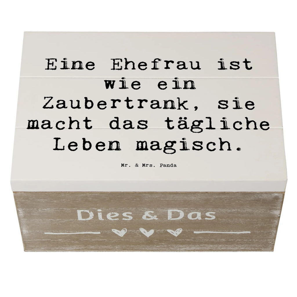 Wooden chest Saying Eine Ehefrau ist wie ein Zaubertrank, sie macht das tägliche Leben magisch. Erinnerungsbox, Aufbewahrungsbox, Erinnerungskiste, Schatzkiste, Kiste, Geschenkbox, Holzkiste, Geschenkdose, XXL, Truhe, Dekokiste, Schatulle, Familie, Vatertag, Muttertag, Bruder, Schwester, Mama, Papa, Oma, Opa