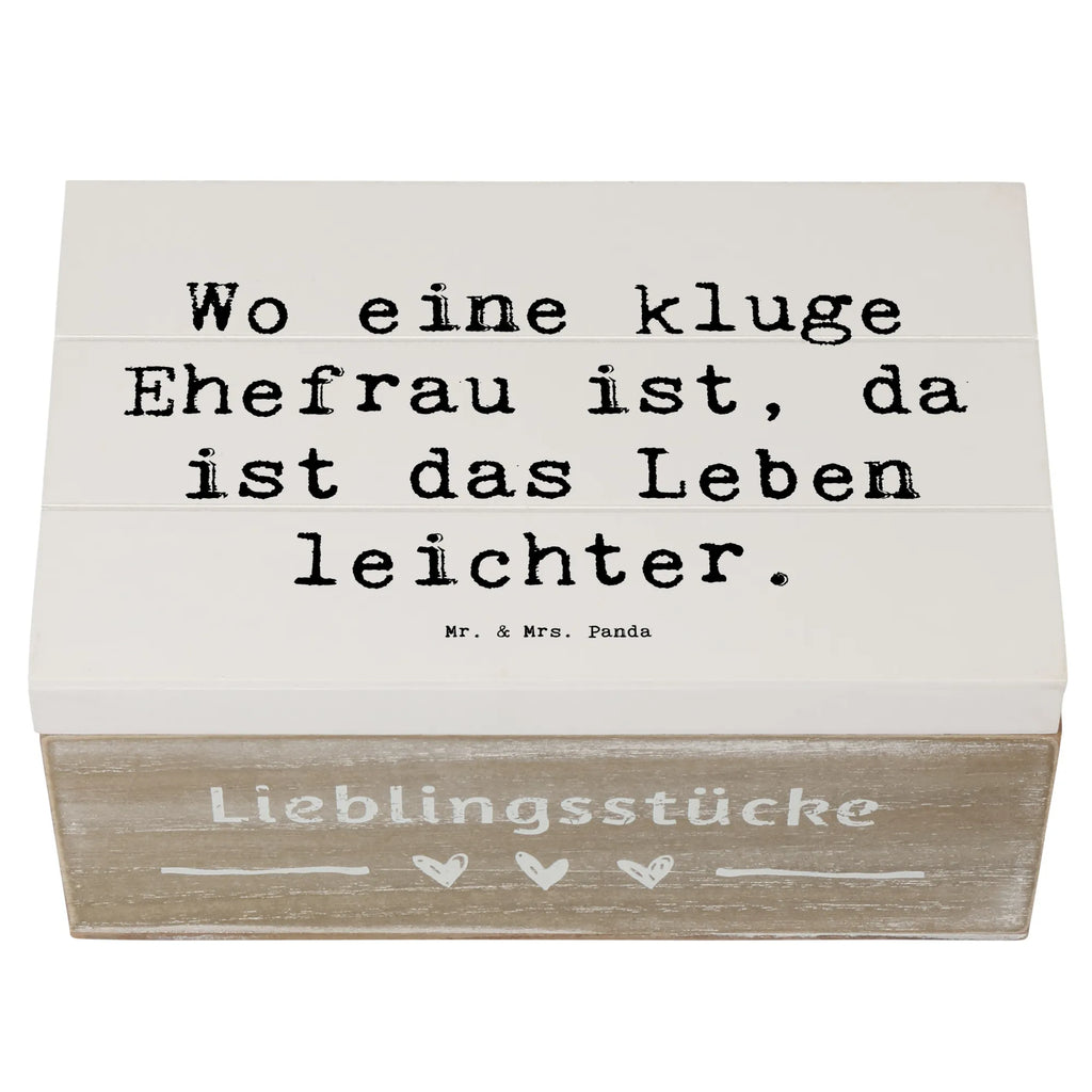 Wooden chest Saying Wo eine kluge Ehefrau ist, da ist das Leben leichter. Geschenkdose, Erinnerungskiste, Erinnerungsbox, Schatulle, Dekokiste, Holzkiste, Schatzkiste, XXL, Geschenkbox, Aufbewahrungsbox, Kiste, Truhe, Familie, Vatertag, Muttertag, Bruder, Schwester, Mama, Papa, Oma, Opa