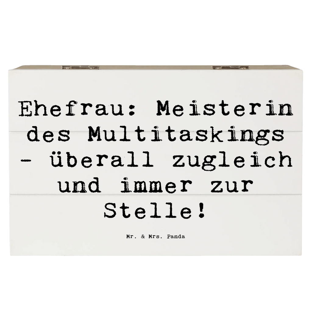 Wooden chest Saying Ehefrau: Meisterin des Multitaskings - überall zugleich und immer zur Stelle! XXL, Dekokiste, Holzkiste, Aufbewahrungsbox, Geschenkdose, Schatzkiste, Erinnerungskiste, Kiste, Truhe, Erinnerungsbox, Schatulle, Geschenkbox, Familie, Vatertag, Muttertag, Bruder, Schwester, Mama, Papa, Oma, Opa