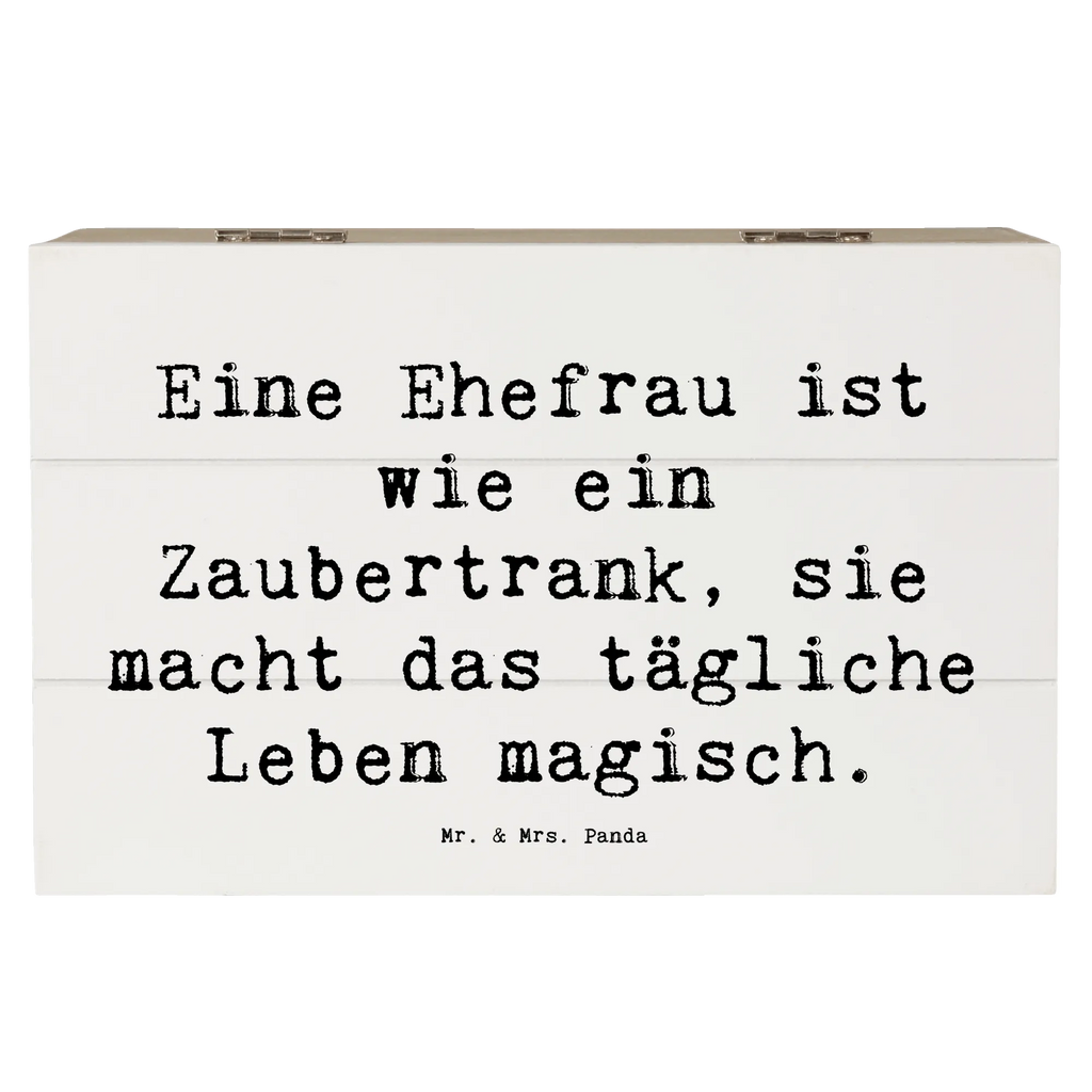Wooden chest Saying Eine Ehefrau ist wie ein Zaubertrank, sie macht das tägliche Leben magisch. Erinnerungsbox, Aufbewahrungsbox, Erinnerungskiste, Schatzkiste, Kiste, Geschenkbox, Holzkiste, Geschenkdose, XXL, Truhe, Dekokiste, Schatulle, Familie, Vatertag, Muttertag, Bruder, Schwester, Mama, Papa, Oma, Opa