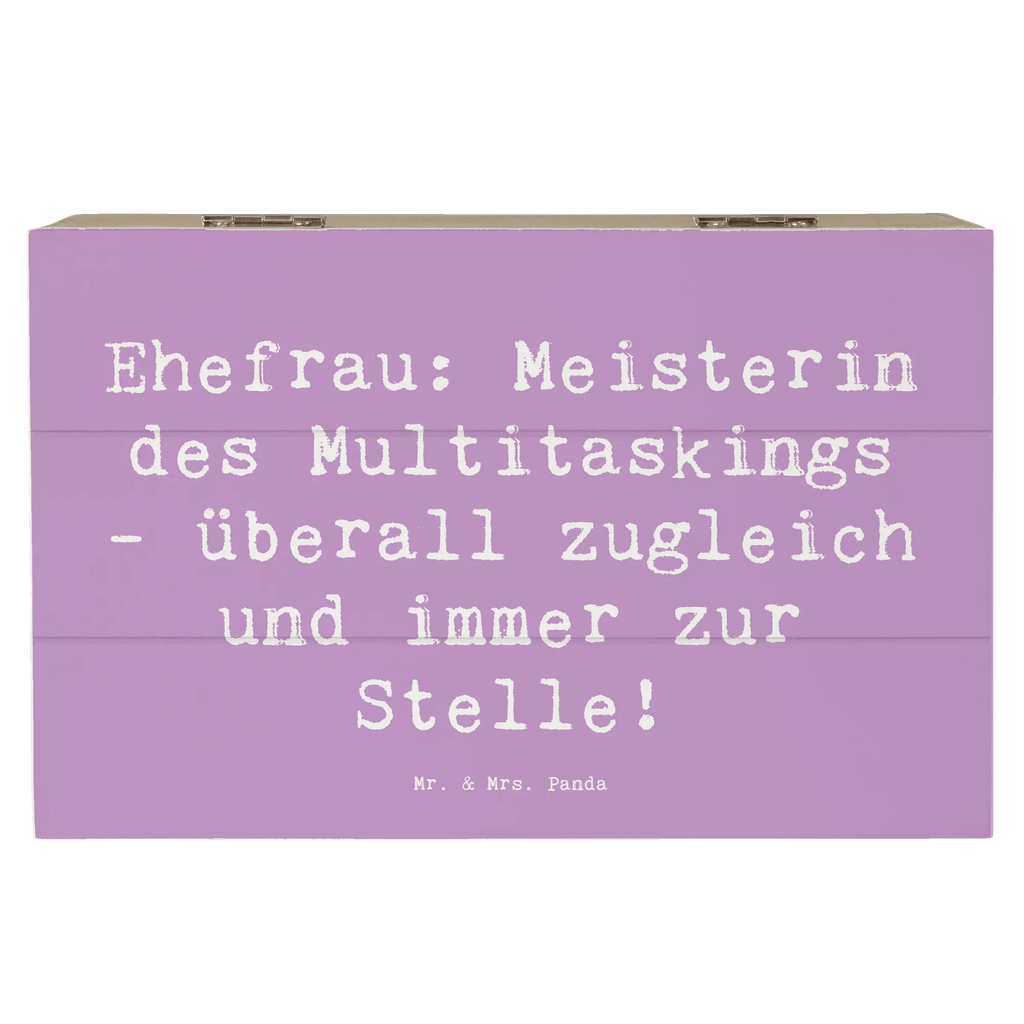 Wooden chest Saying Ehefrau: Meisterin des Multitaskings - überall zugleich und immer zur Stelle! XXL, Dekokiste, Holzkiste, Aufbewahrungsbox, Geschenkdose, Schatzkiste, Erinnerungskiste, Kiste, Truhe, Erinnerungsbox, Schatulle, Geschenkbox, Familie, Vatertag, Muttertag, Bruder, Schwester, Mama, Papa, Oma, Opa