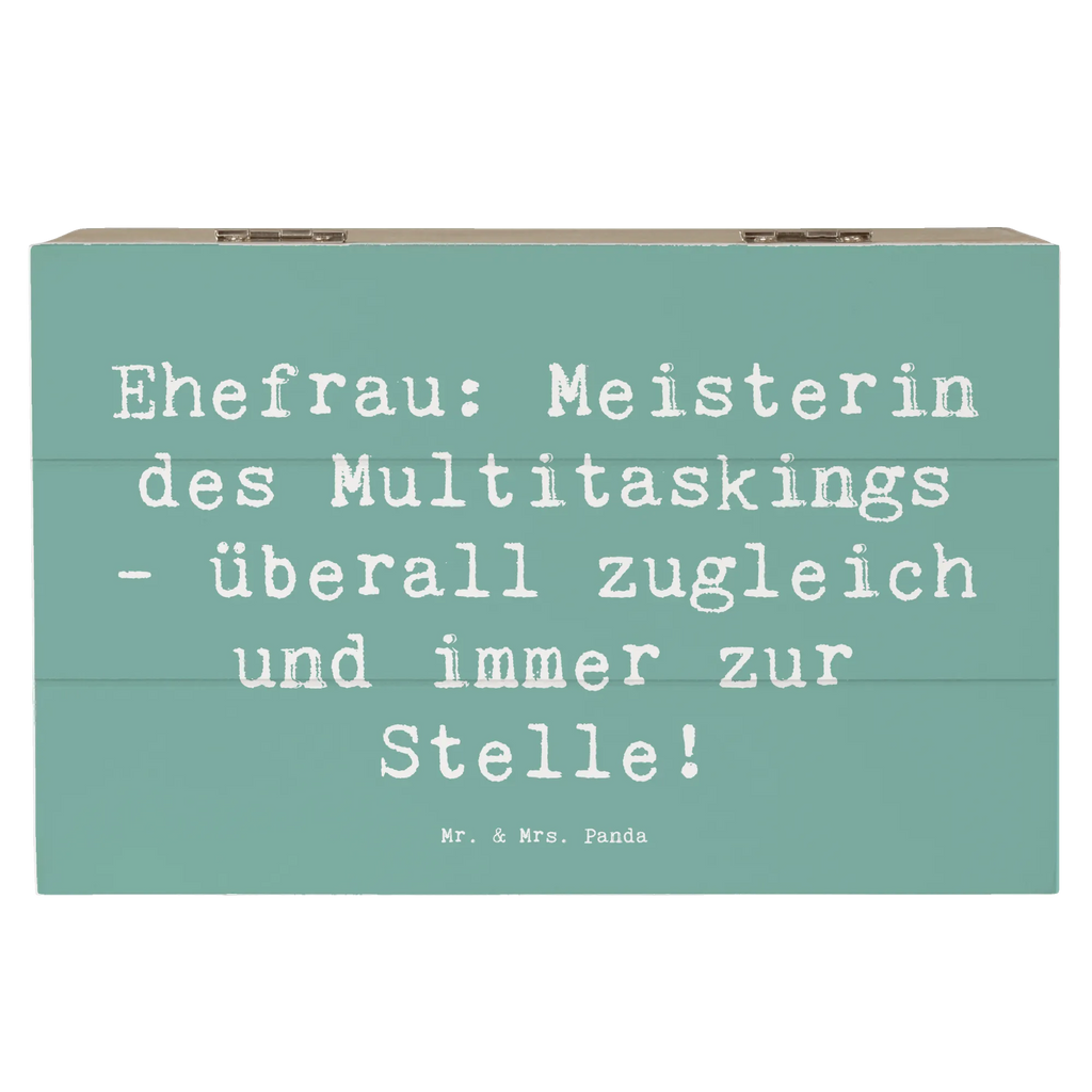 Wooden chest Saying Ehefrau: Meisterin des Multitaskings - überall zugleich und immer zur Stelle! XXL, Dekokiste, Holzkiste, Aufbewahrungsbox, Geschenkdose, Schatzkiste, Erinnerungskiste, Kiste, Truhe, Erinnerungsbox, Schatulle, Geschenkbox, Familie, Vatertag, Muttertag, Bruder, Schwester, Mama, Papa, Oma, Opa