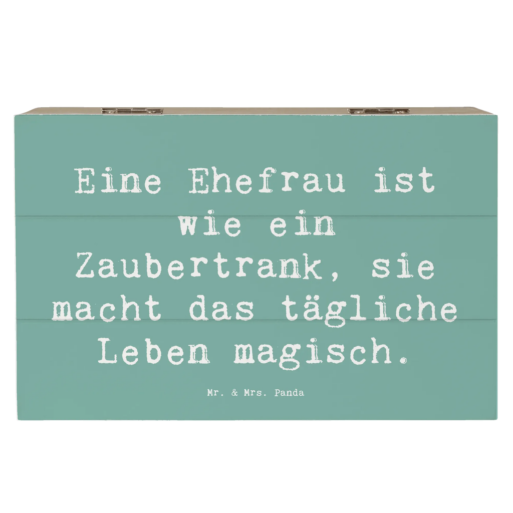 Wooden chest Saying Eine Ehefrau ist wie ein Zaubertrank, sie macht das tägliche Leben magisch. Erinnerungsbox, Aufbewahrungsbox, Erinnerungskiste, Schatzkiste, Kiste, Geschenkbox, Holzkiste, Geschenkdose, XXL, Truhe, Dekokiste, Schatulle, Familie, Vatertag, Muttertag, Bruder, Schwester, Mama, Papa, Oma, Opa