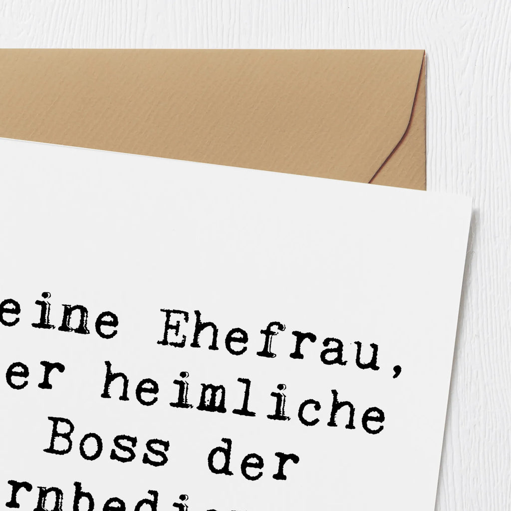 Deluxe Karte Spruch Ehefrau Boss Geburtstagskarte, Hochwertige Klappkarte, Grußkarte, Glückwunschkarte, Hochwertige Grußkarte, Klappkarte, Karte, Hochzeitskarte, Einladungskarte, Familie, Vatertag, Muttertag, Bruder, Schwester, Mama, Papa, Oma, Opa